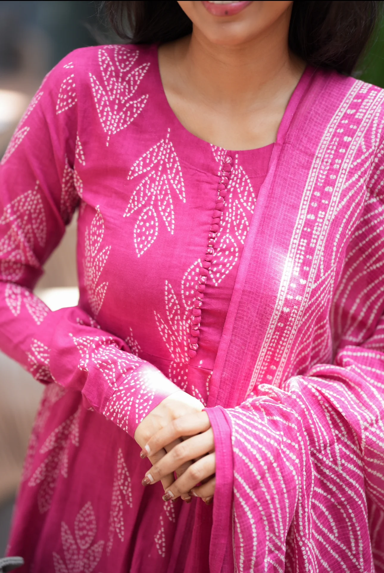 Ashwini-Blockprint full sleeve anarkali - Image 2