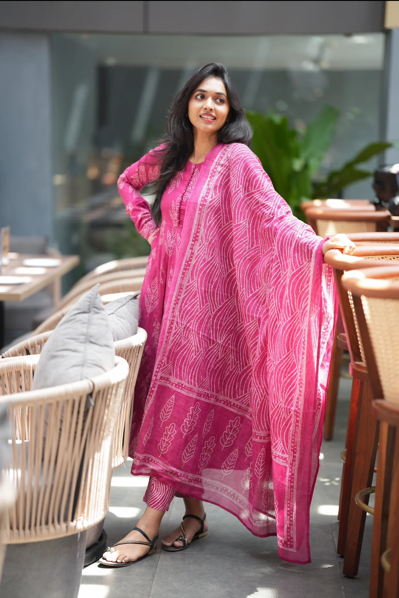 Ashwini-Blockprint full sleeve anarkali - Image 3