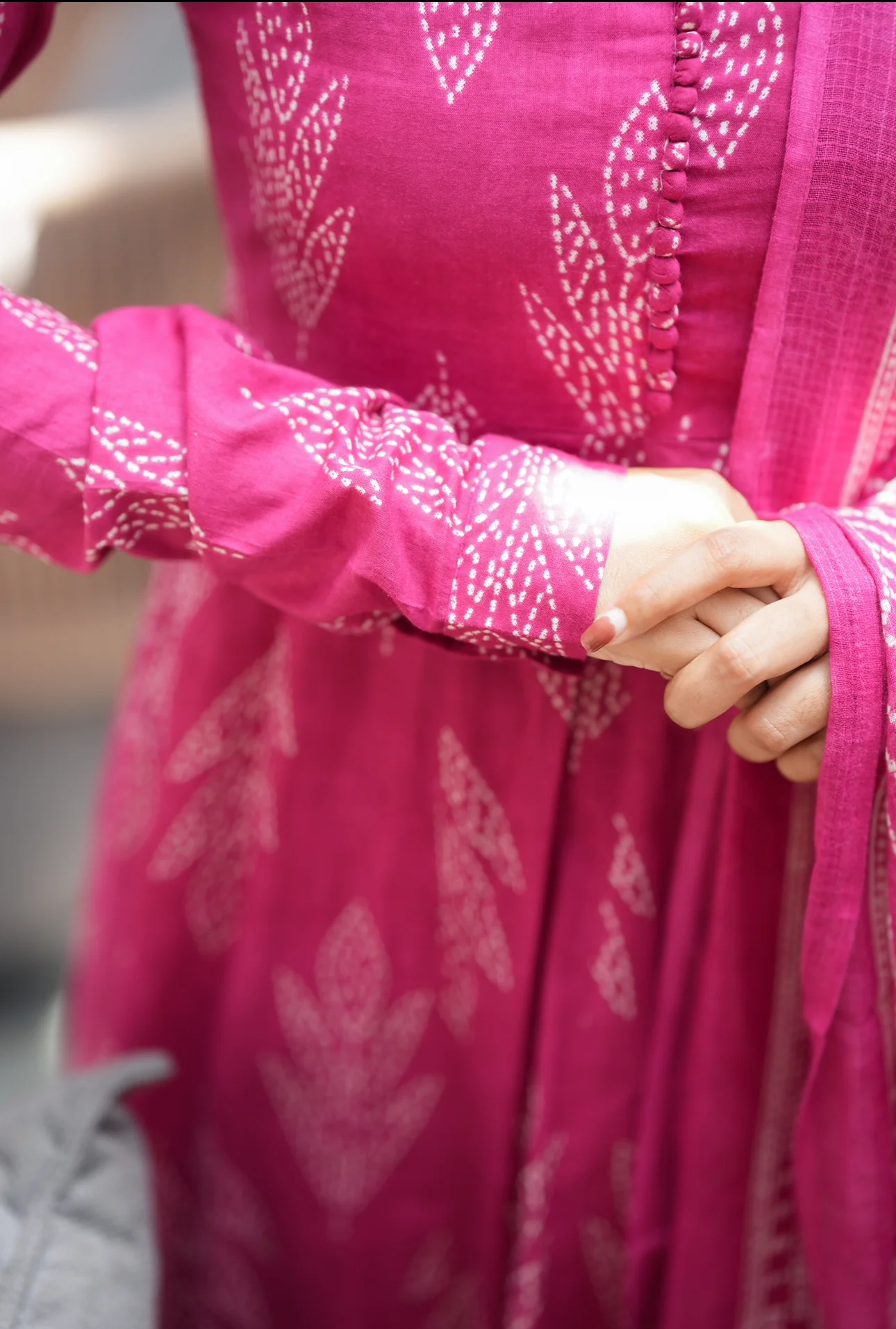 Ashwini-Blockprint full sleeve anarkali - Image 5