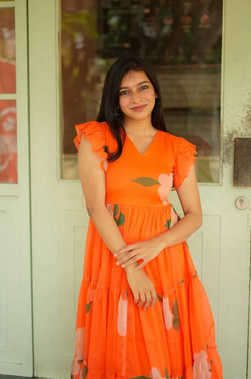 AYANA -Summer'26 (Orange Floral dress) VC734 - Image 4