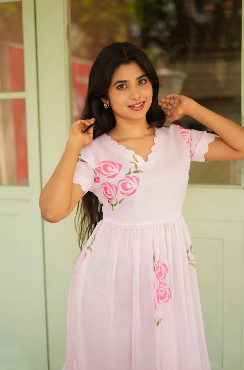 AYANA -Summer'26 (Pink Floral dress) VC733 - Image 3
