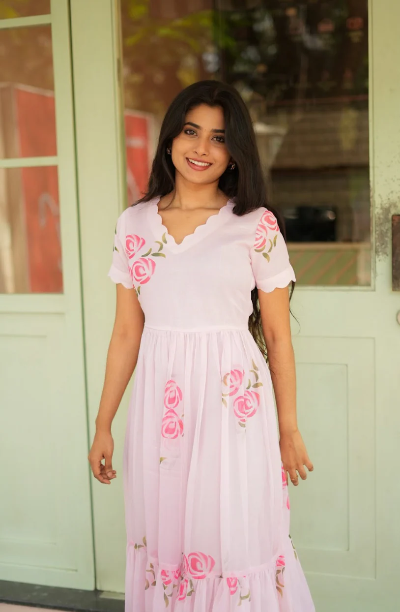 AYANA -Summer'26 (Pink Floral dress) VC733 - Image 4