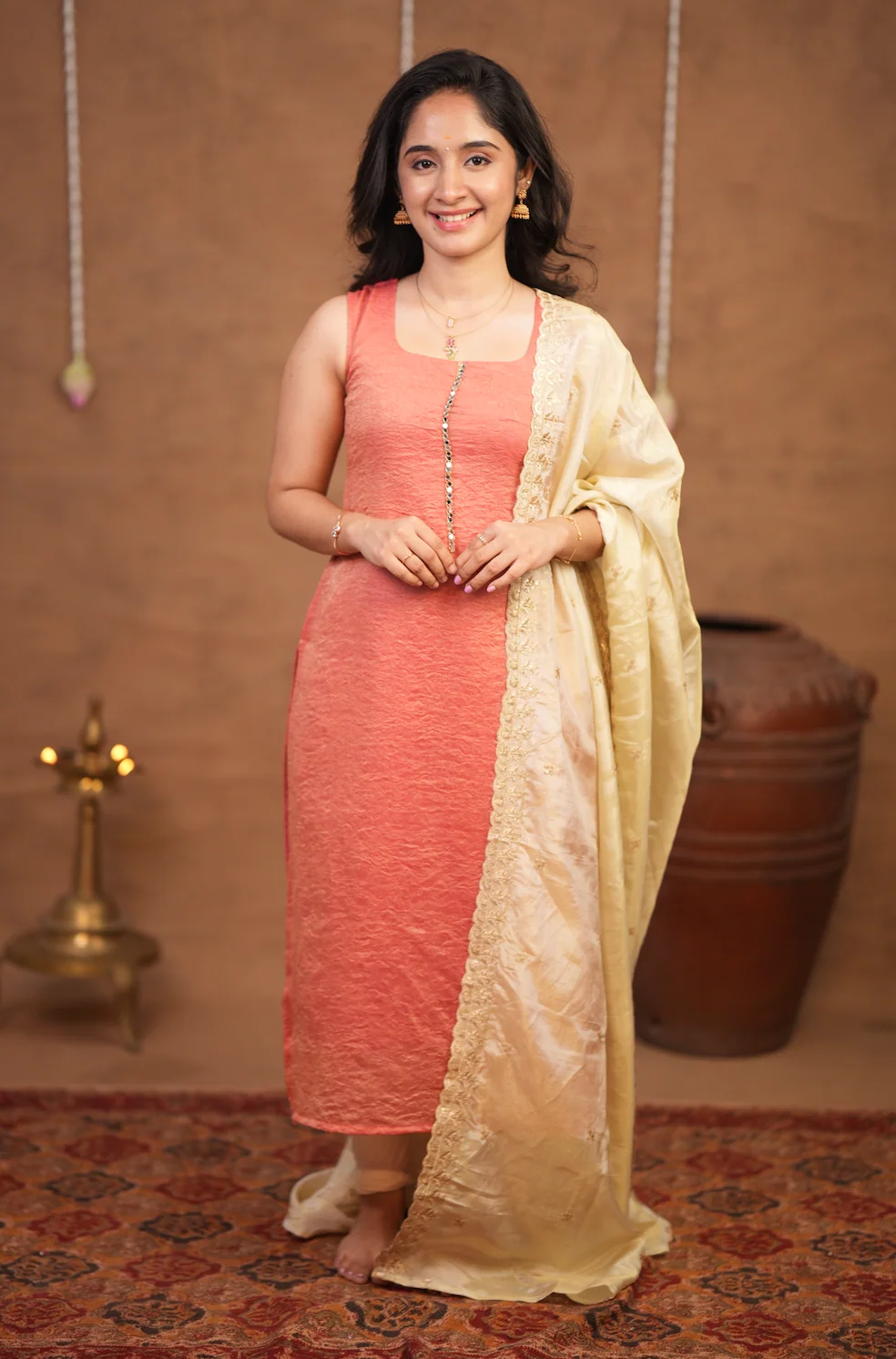 Bhairavi-Peach+white - Image 5