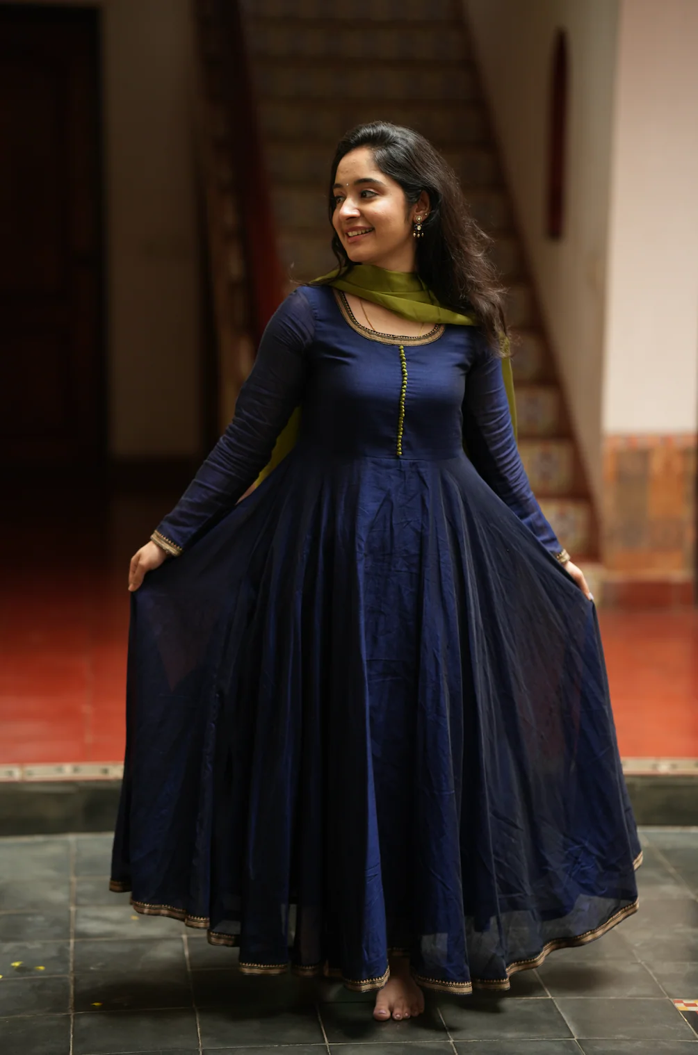 BHAMA-(BLUE WITH OLIVE) - Image 8