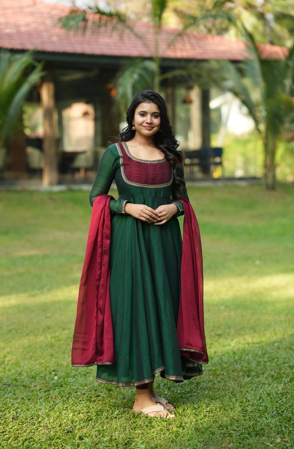 BHAMA-(Green with maroon)