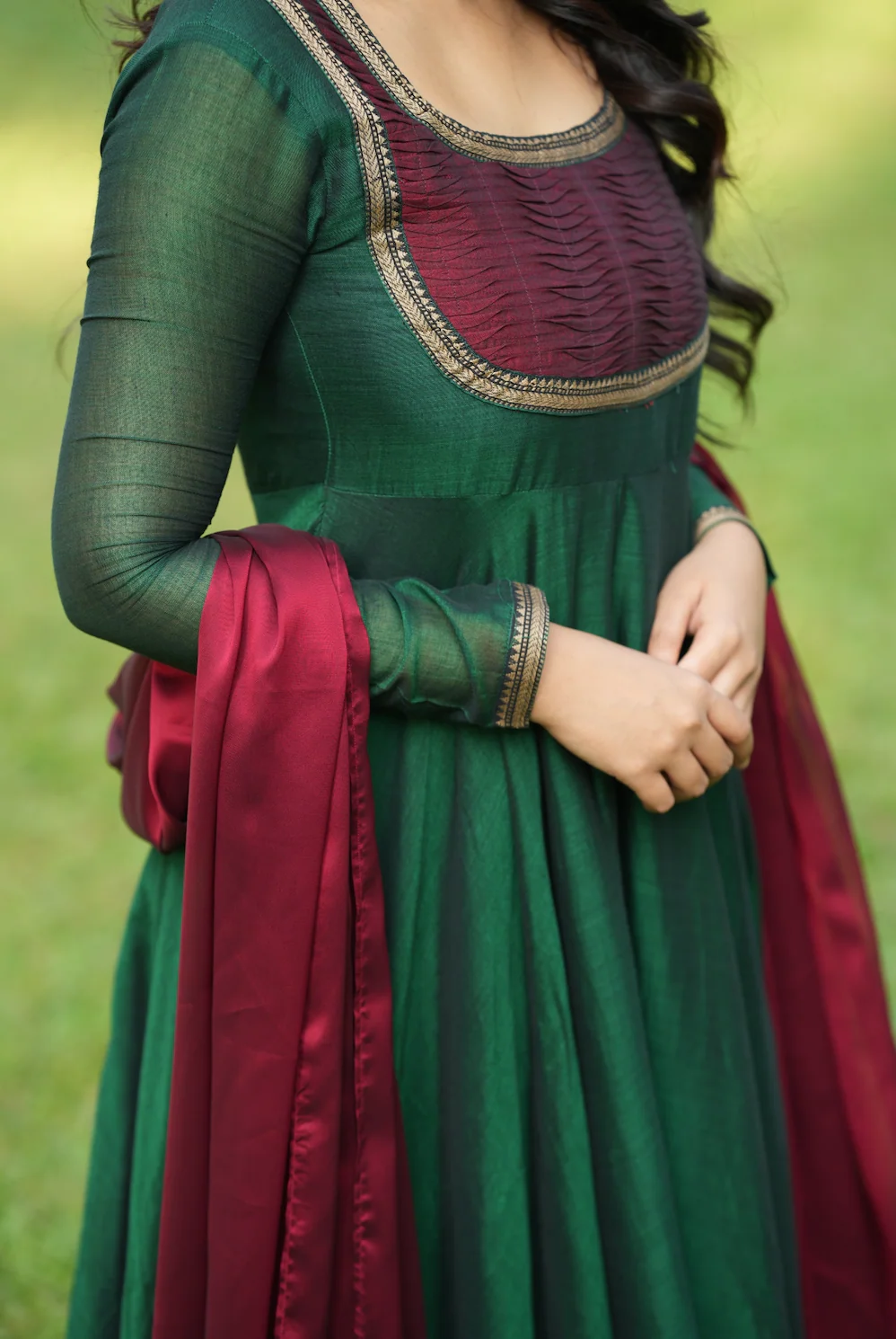 BHAMA-(Green with maroon) - Image 2