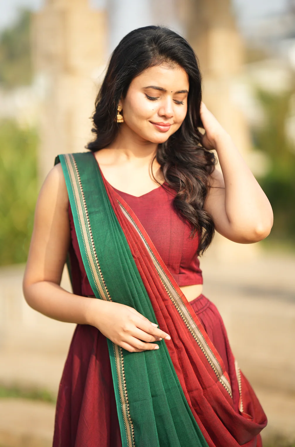 BHAMA-Handloom skirt top set - Image 3