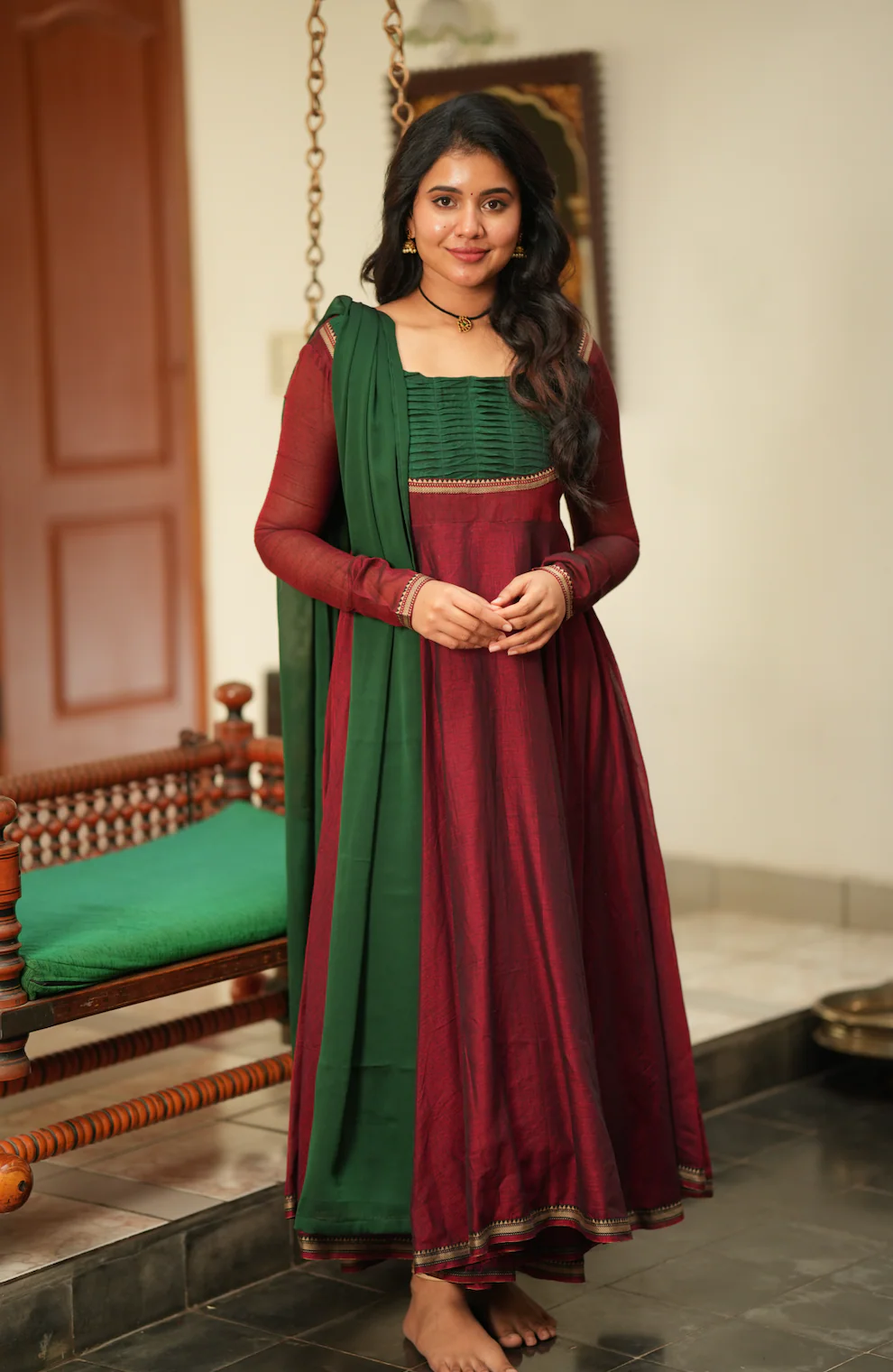 BHAMA-(Maroon with green) - Image 2