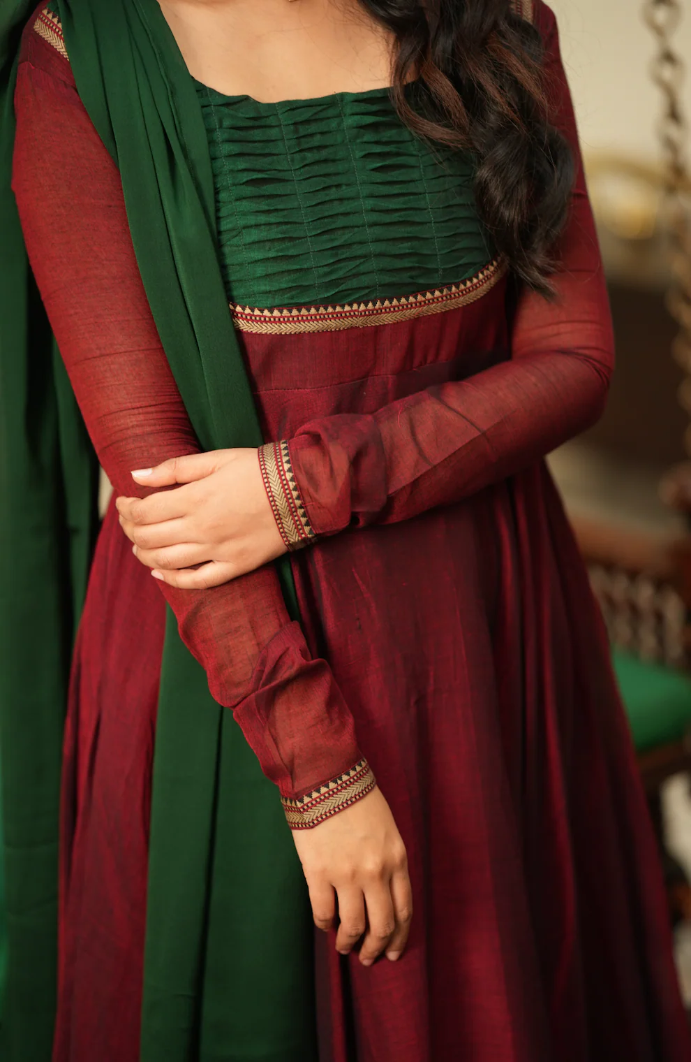 BHAMA-(Maroon with green) - Image 3