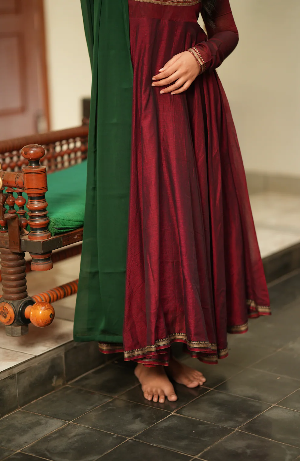 BHAMA-(Maroon with green) - Image 6