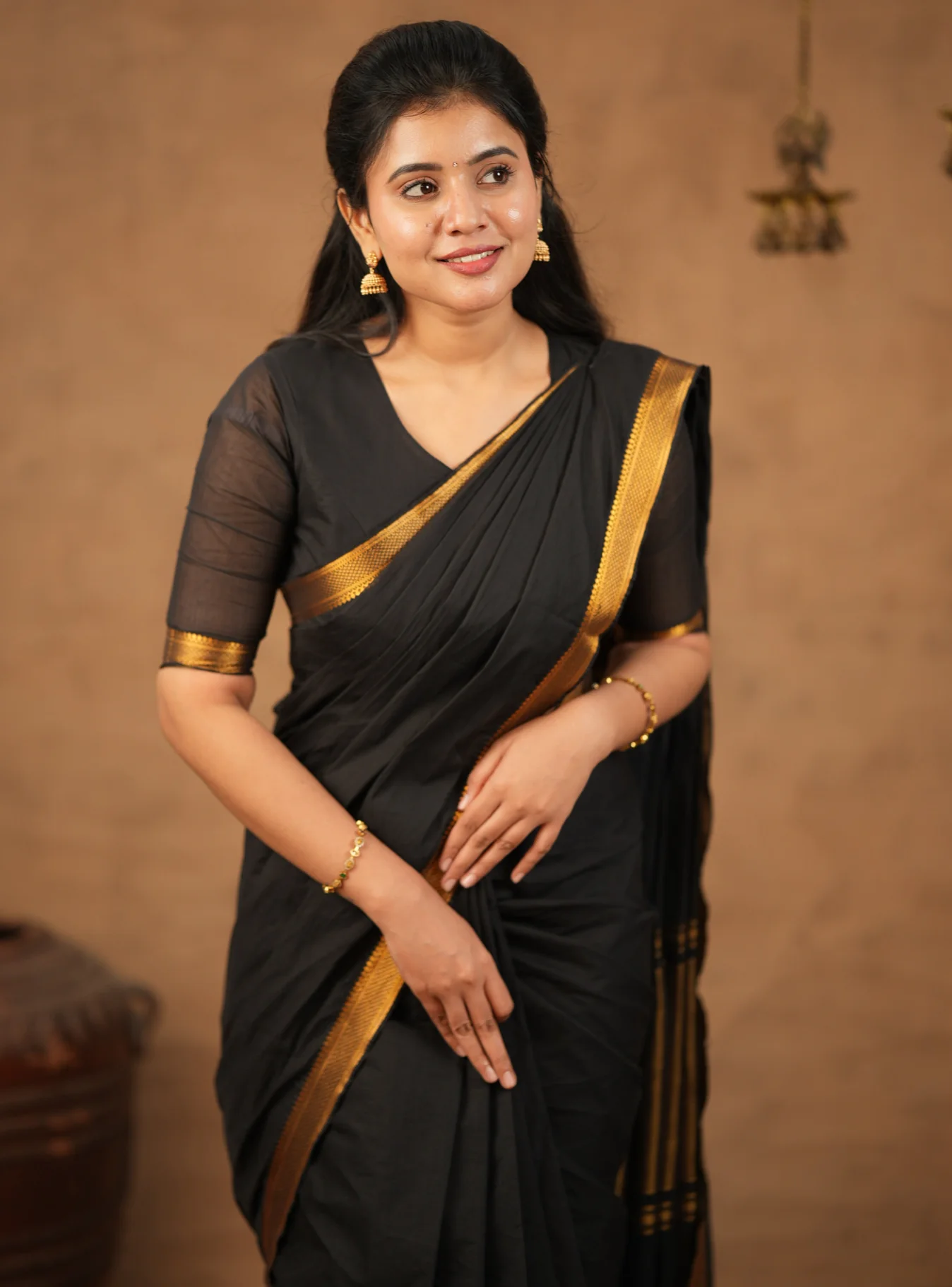 LEELA-Mangalgiri cotton-Black - Image 2