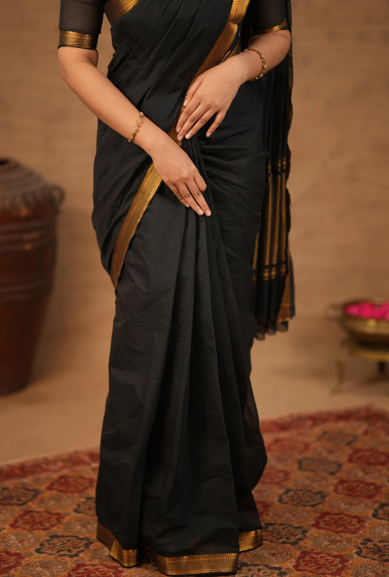 LEELA-Mangalgiri cotton-Black - Image 3
