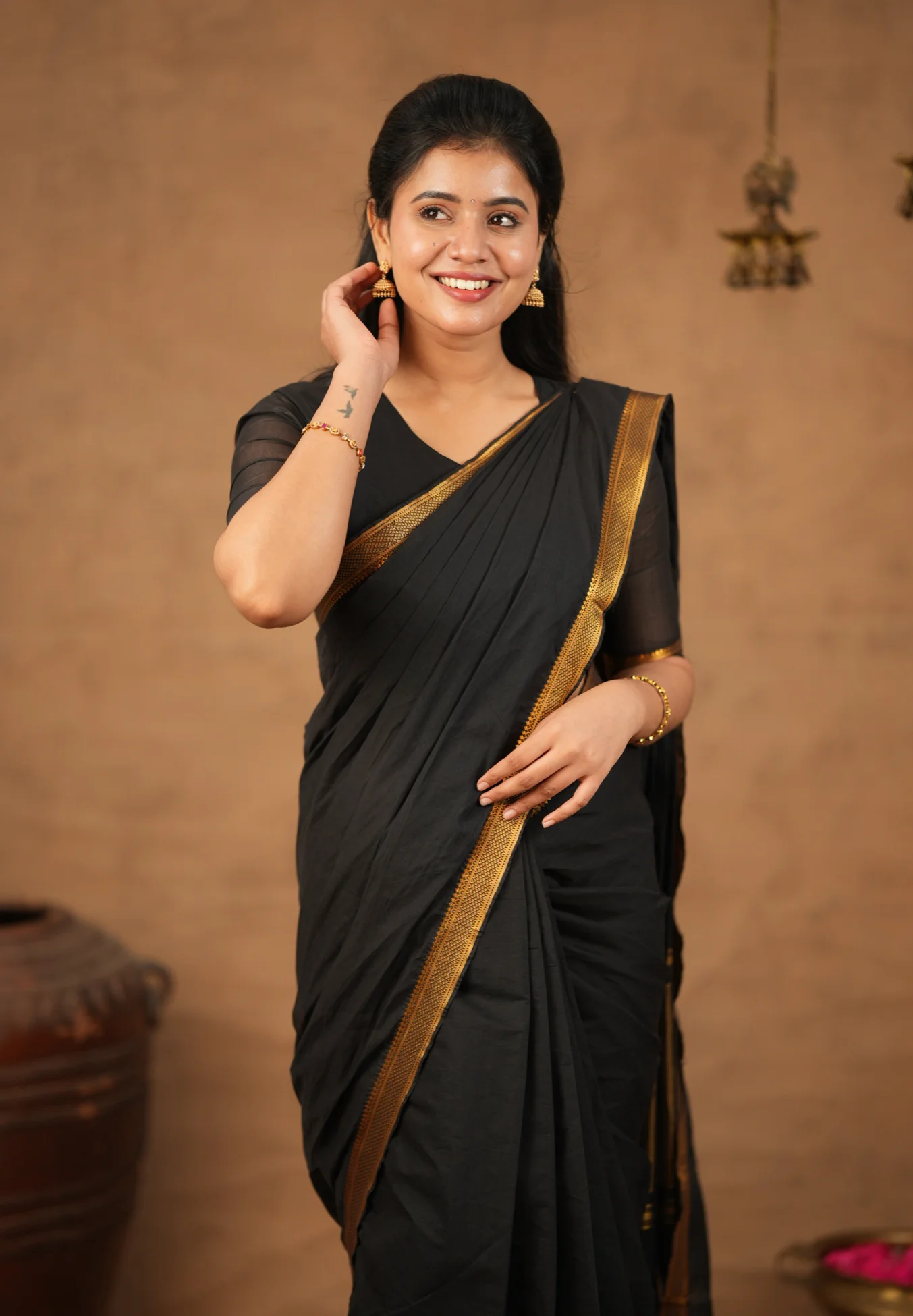 LEELA-Mangalgiri cotton-Black - Image 5