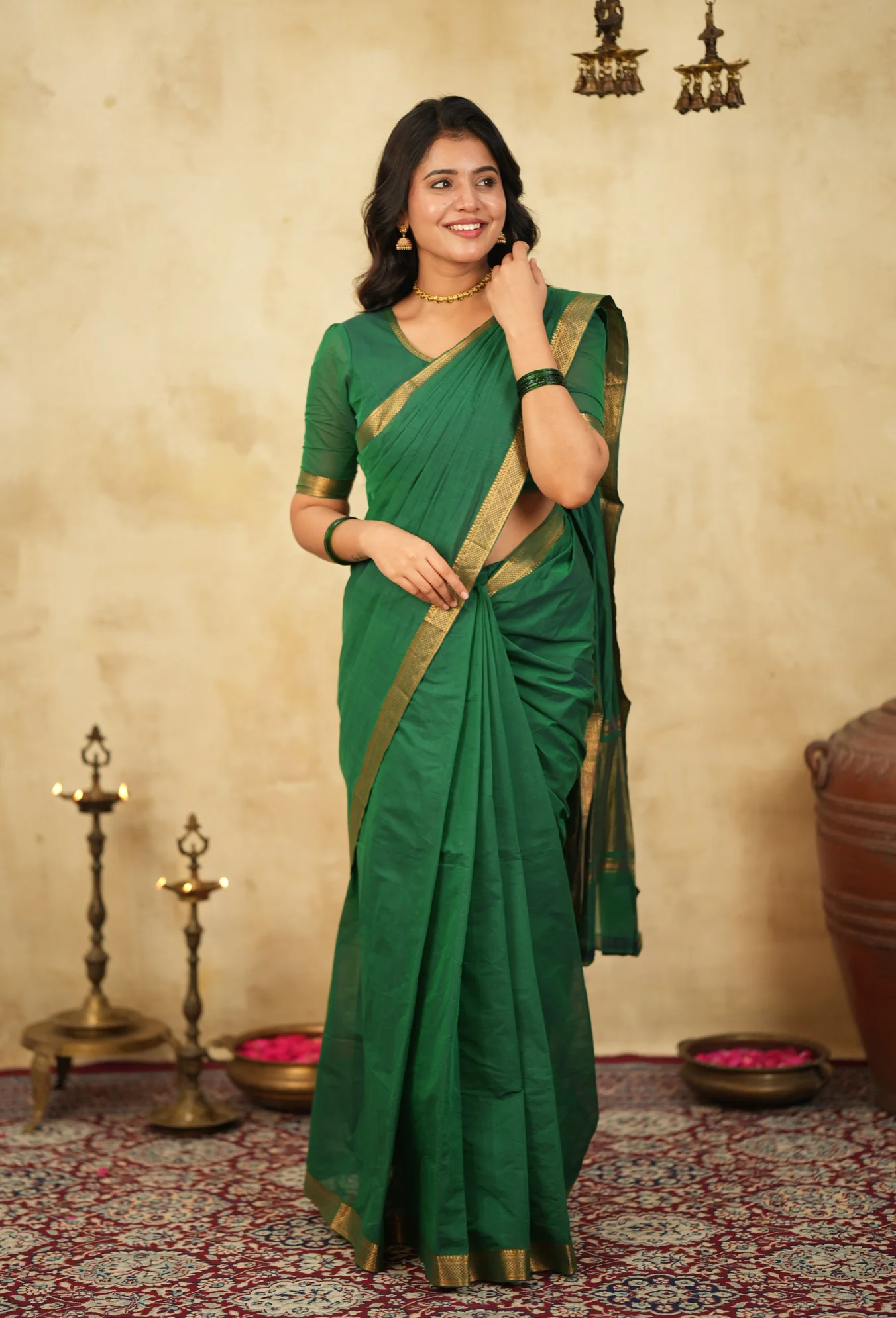 LEELA-Mangalgiri cotton-Emerald