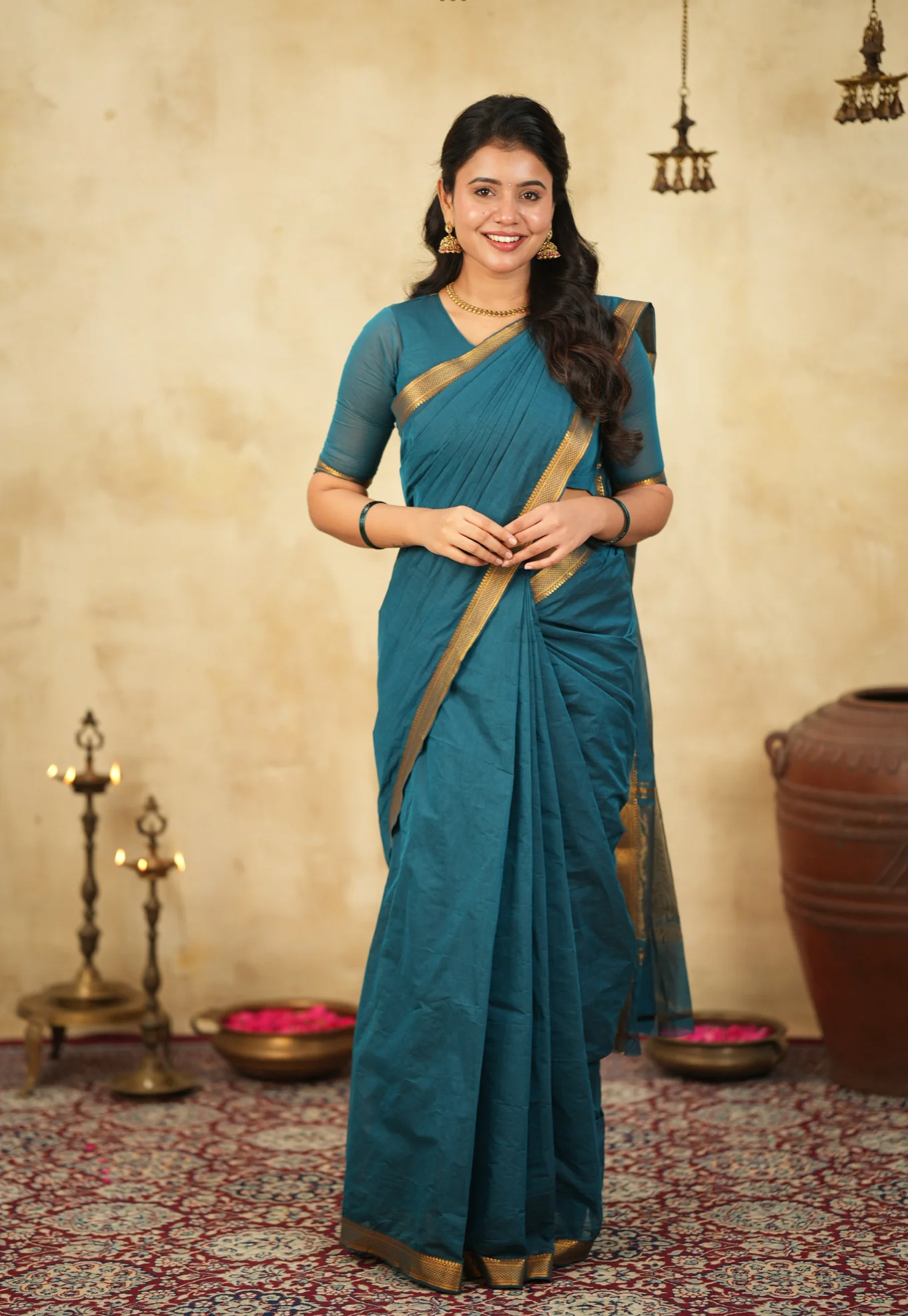 LEELA-Mangalgiri cotton-Peacock - Image 2
