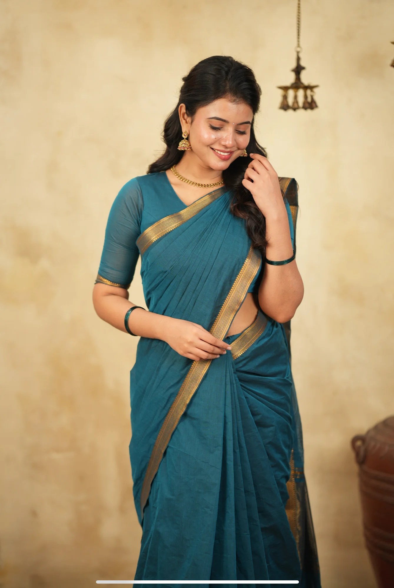 LEELA-Mangalgiri cotton-Peacock - Image 3