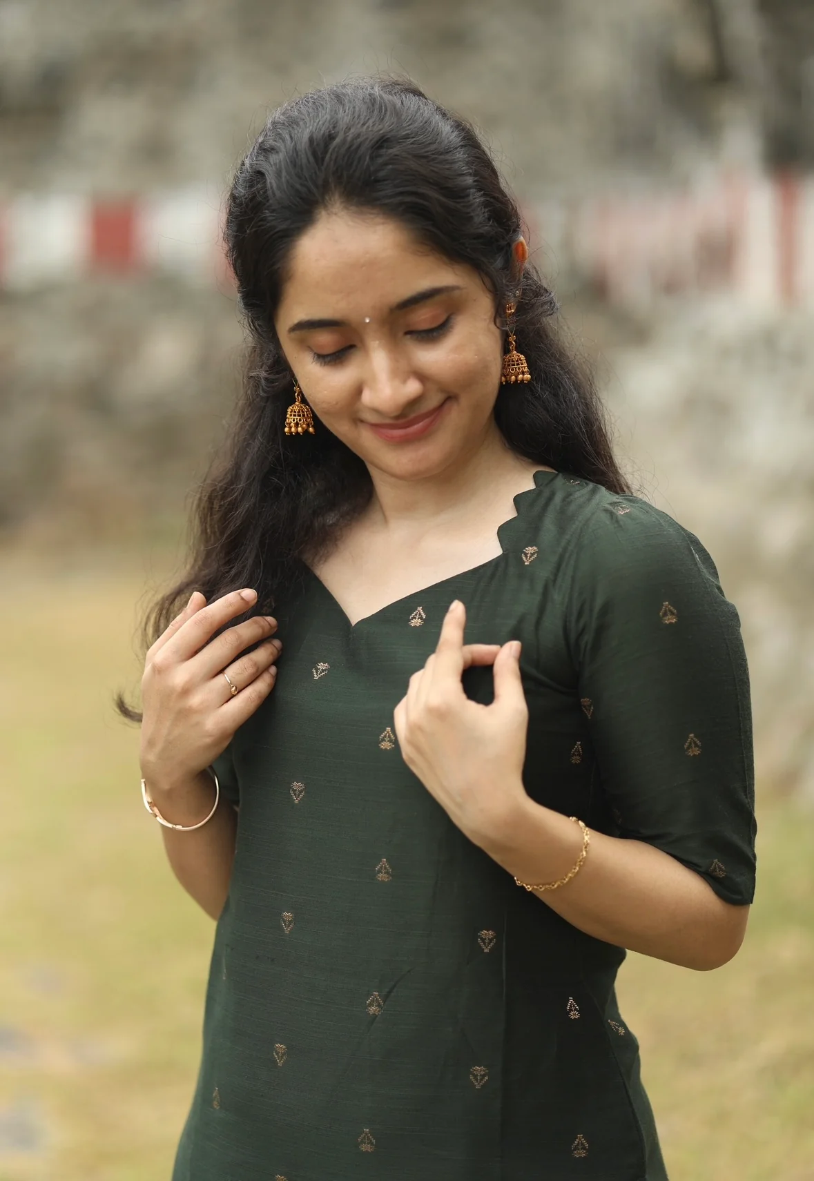 Meenakshi-Bottle green