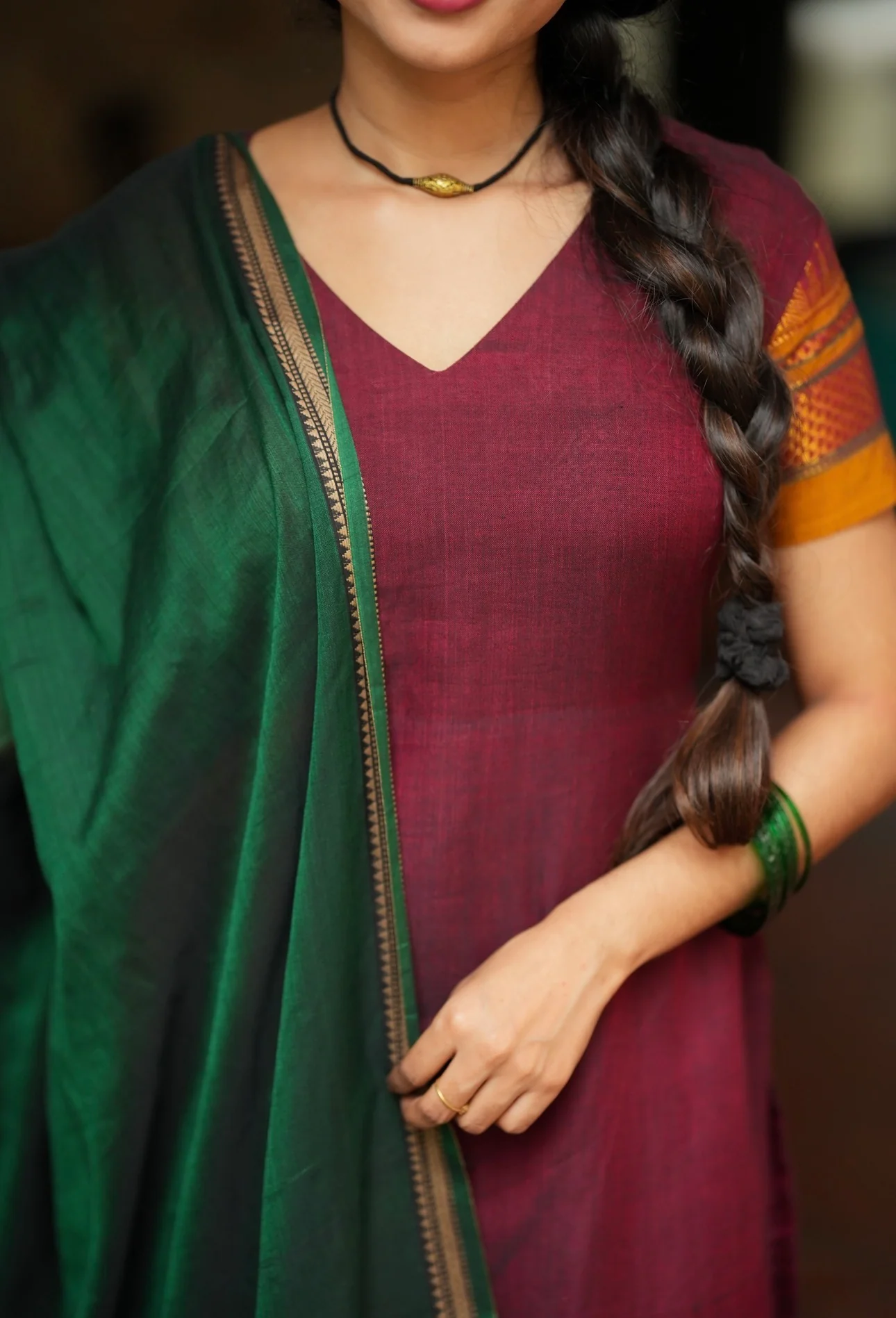 Nandhini-Handloom fusion set - Image 3