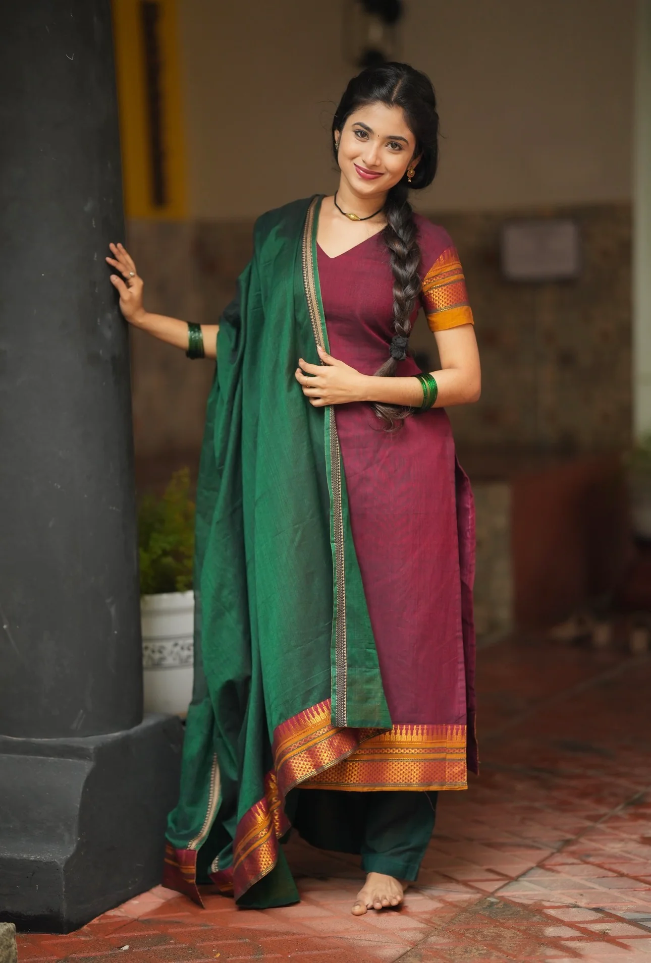 Nandhini-Handloom fusion set - Image 4