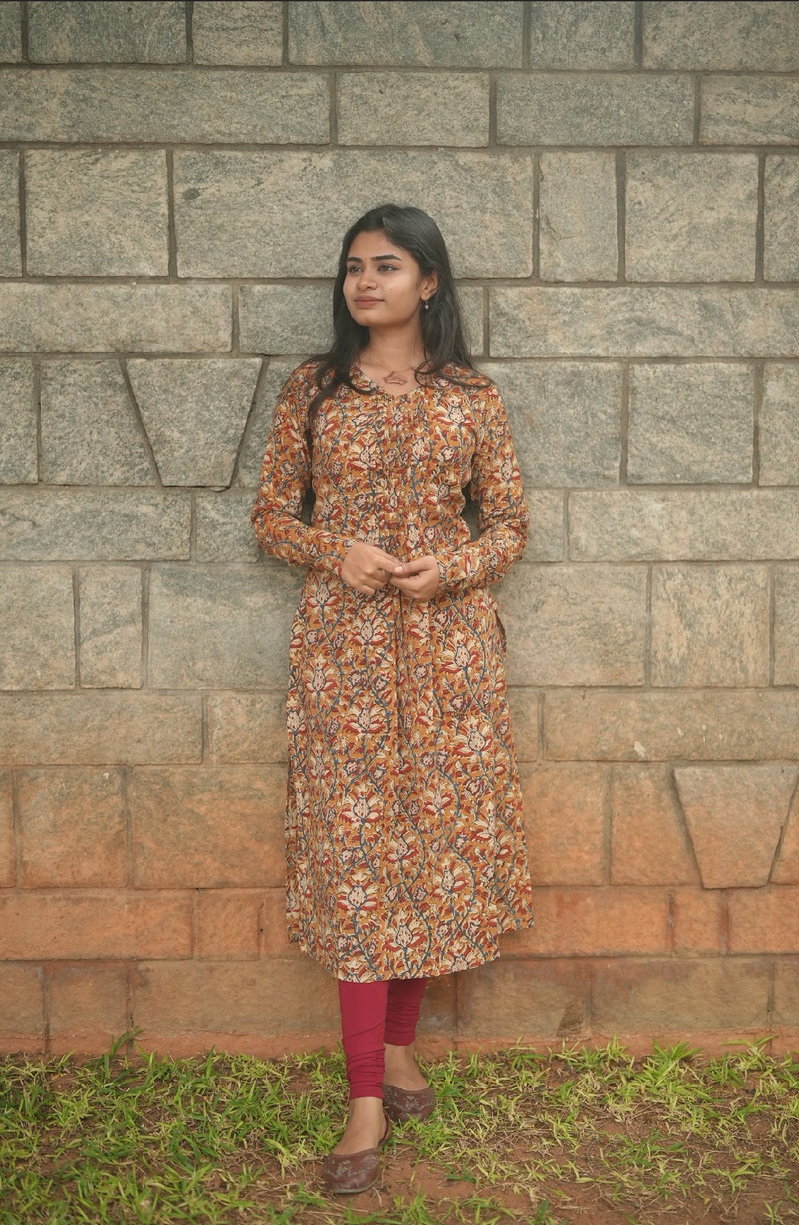 Pallavi-Kalamkari(U neck frilled) - Image 2