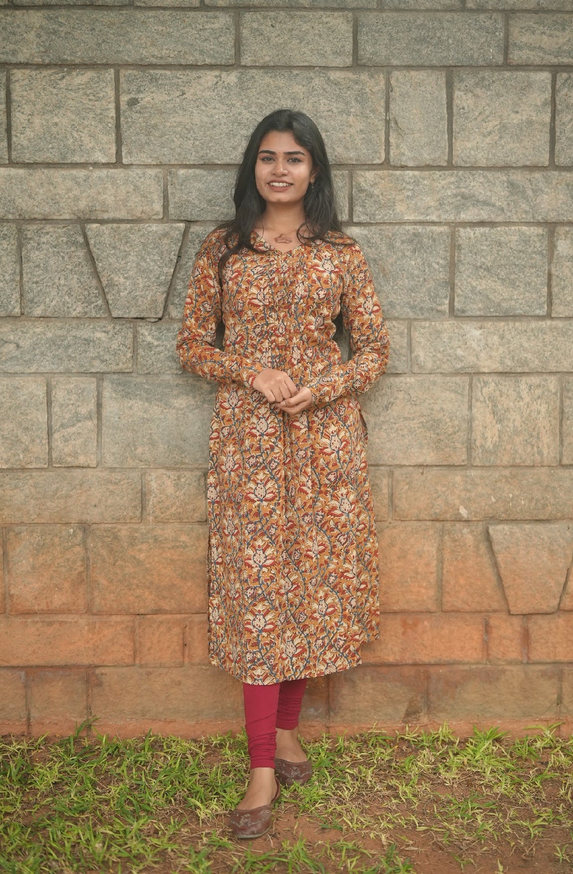 Pallavi-Kalamkari(U neck frilled) - Image 3