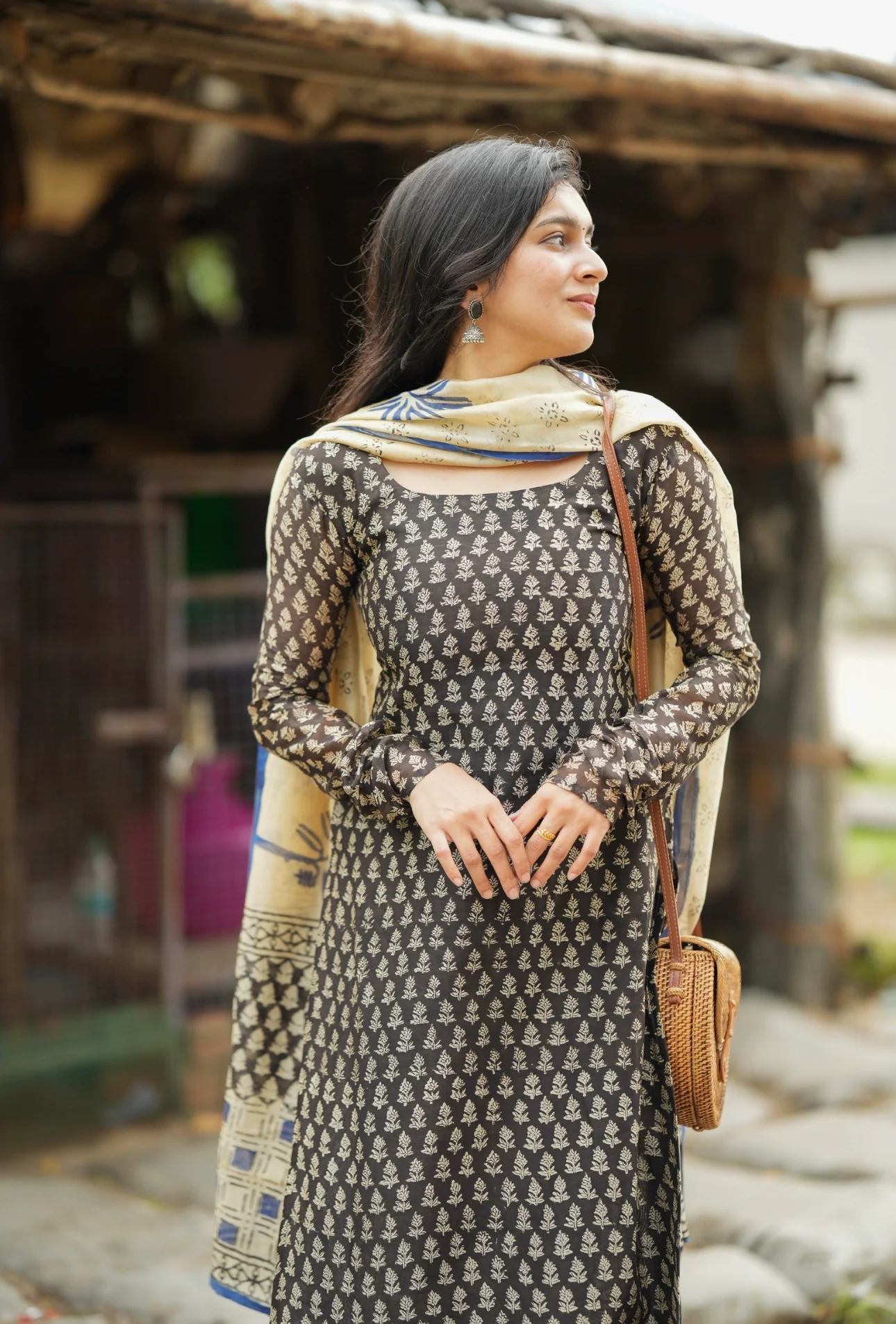 Prarthana-Black Chanderi suit - Image 2