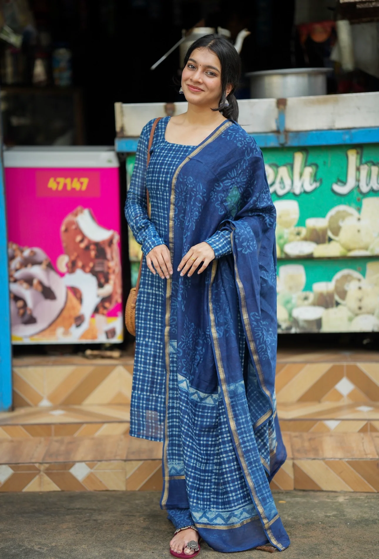 Prarthana-Indigo Chanderi suit - Image 5