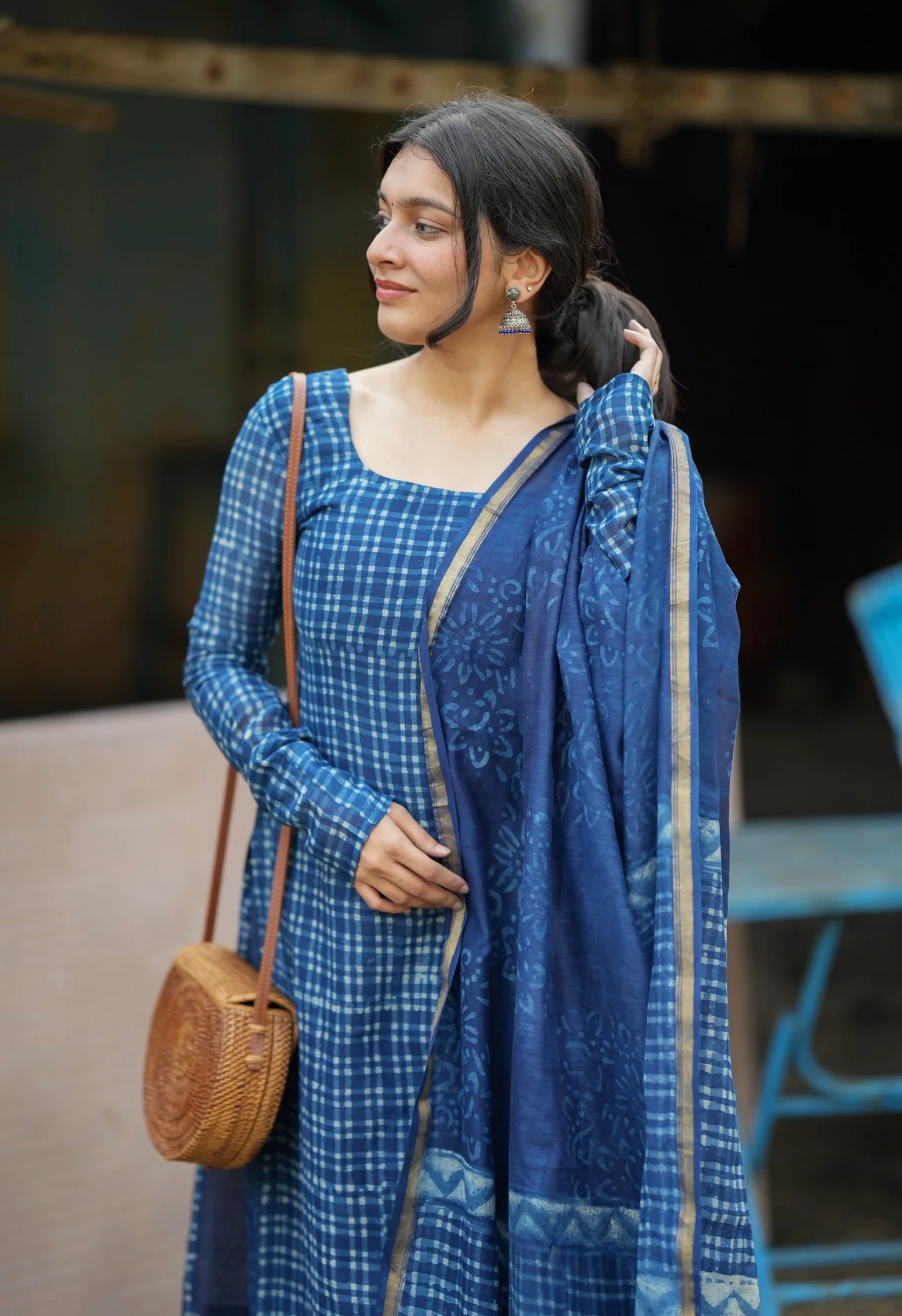 Prarthana-Indigo Chanderi suit - Image 6