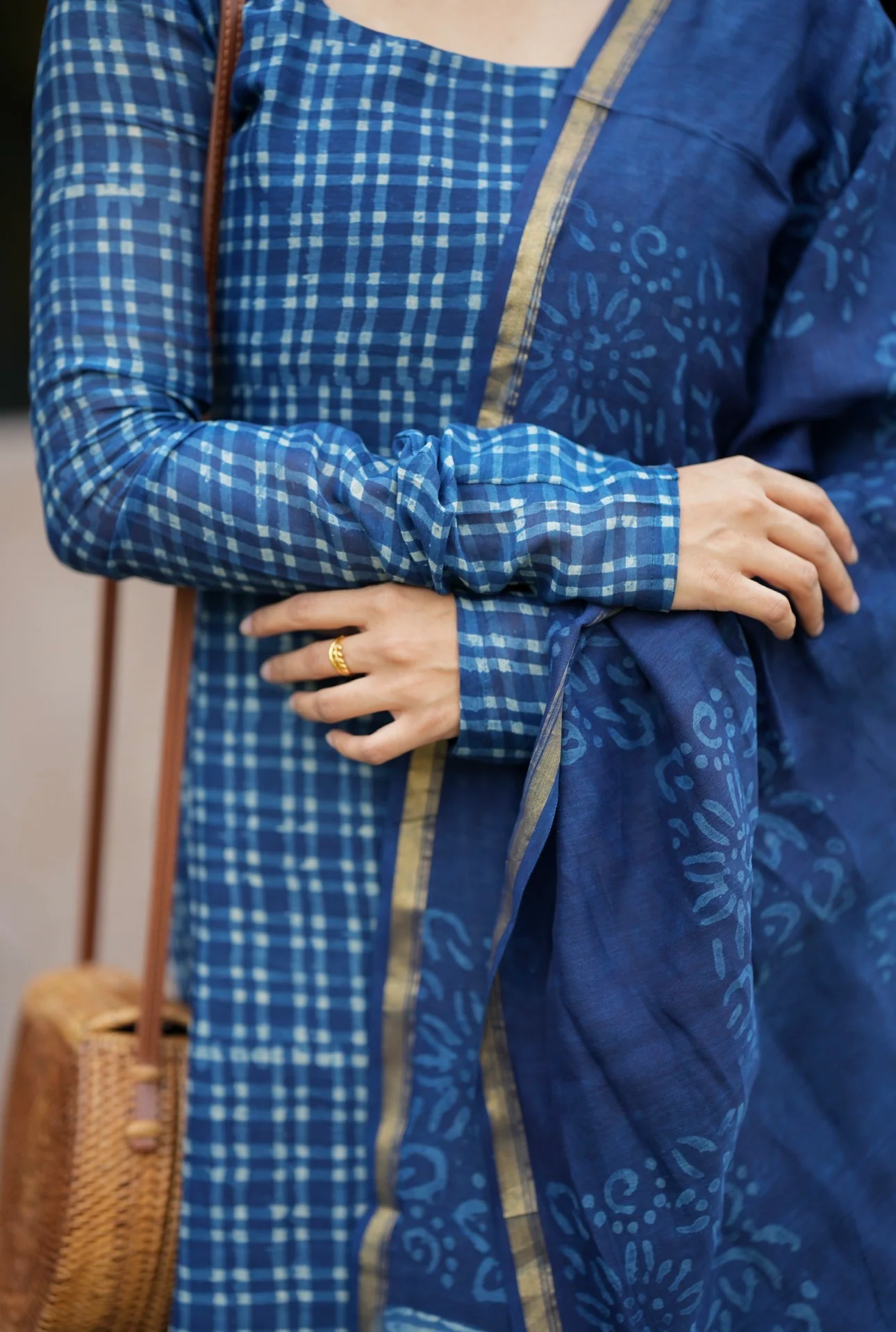 Prarthana-Indigo Chanderi suit - Image 7