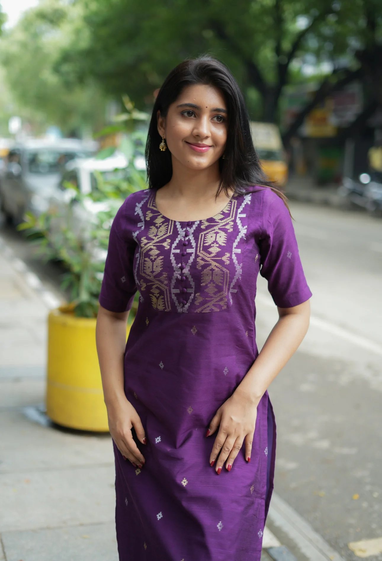 Preethi-Jamdani(Violet)