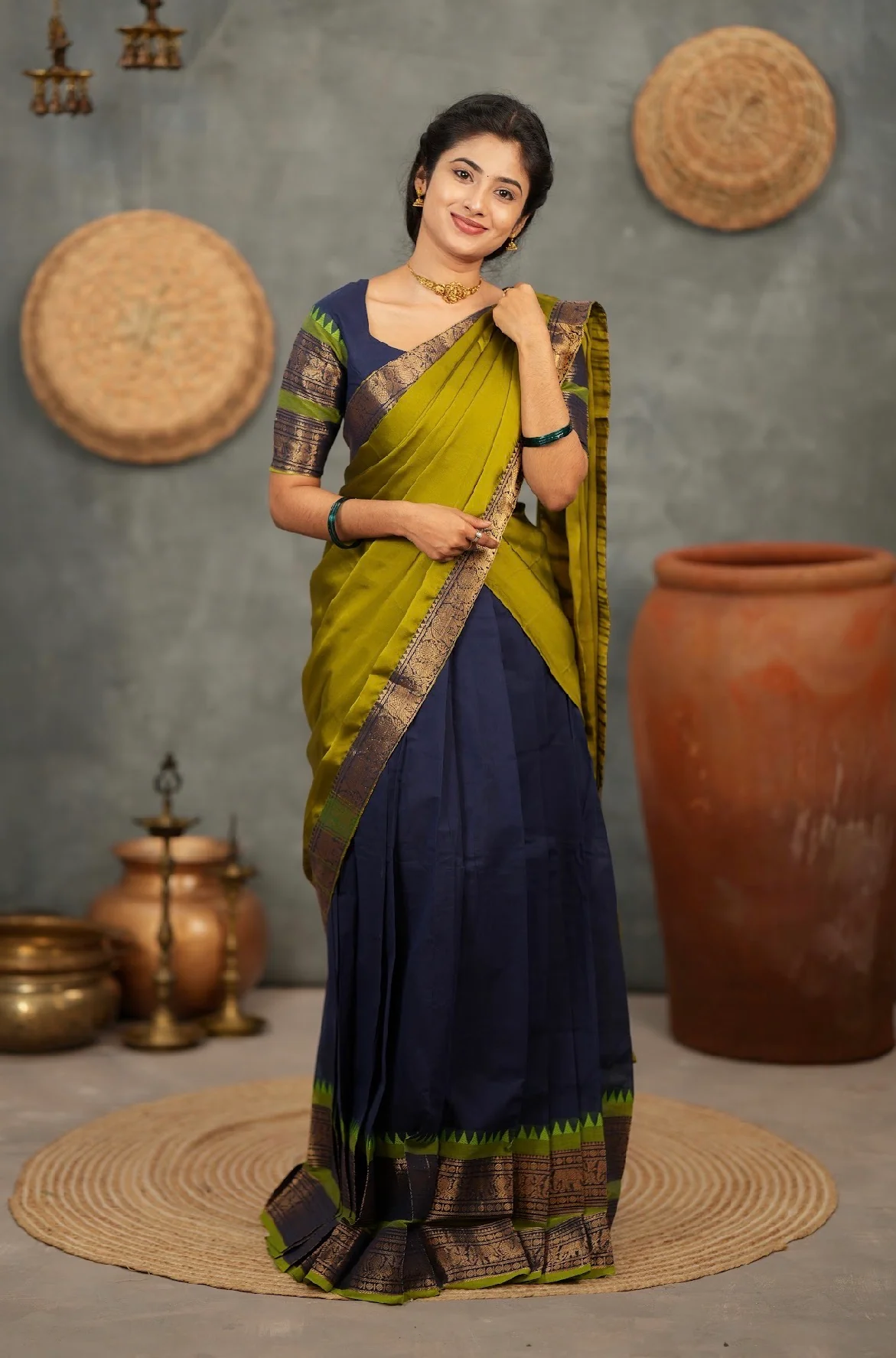 RANGANAYAKI-Blue with olive - Image 2