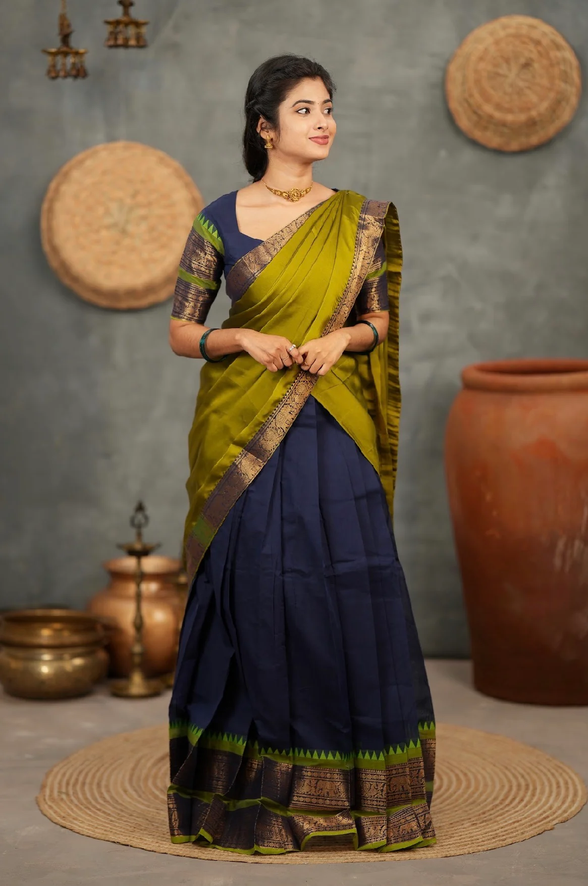 RANGANAYAKI-Blue with olive - Image 4