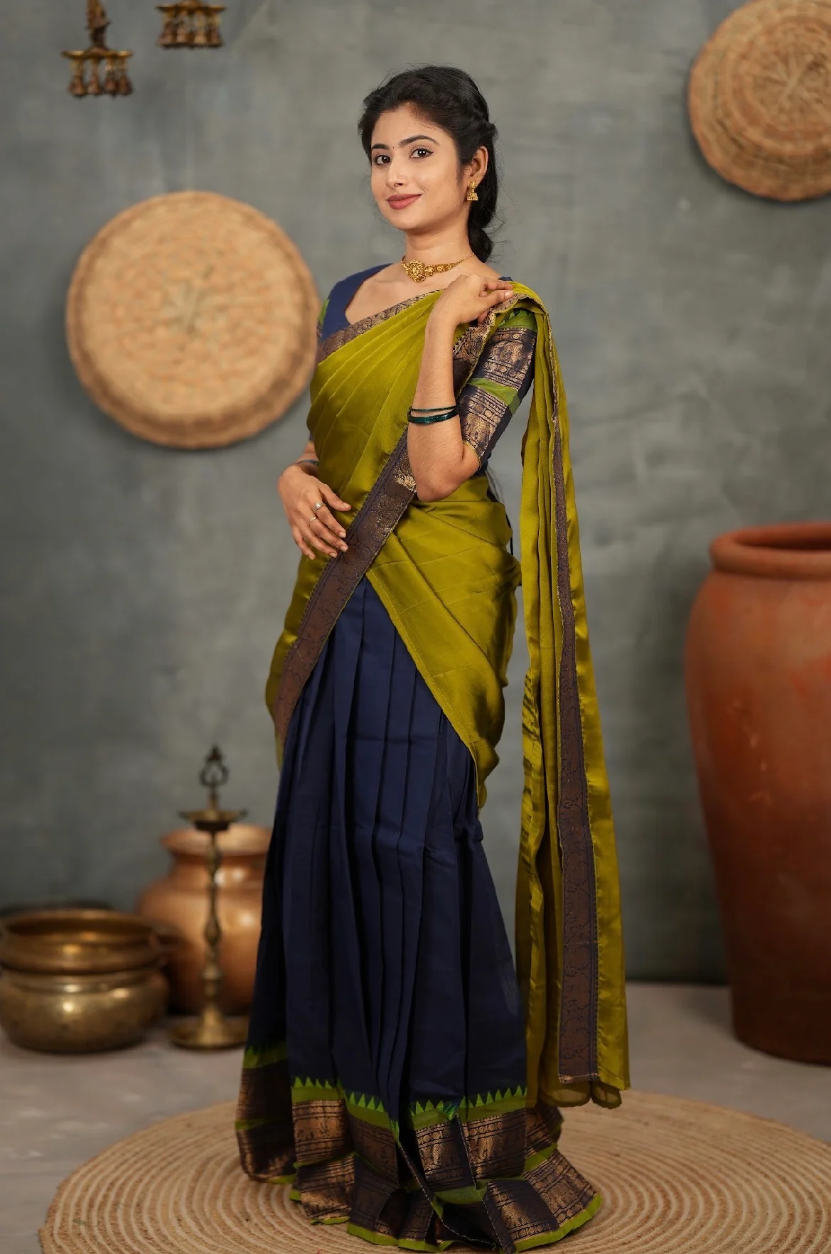 RANGANAYAKI-Blue with olive - Image 5