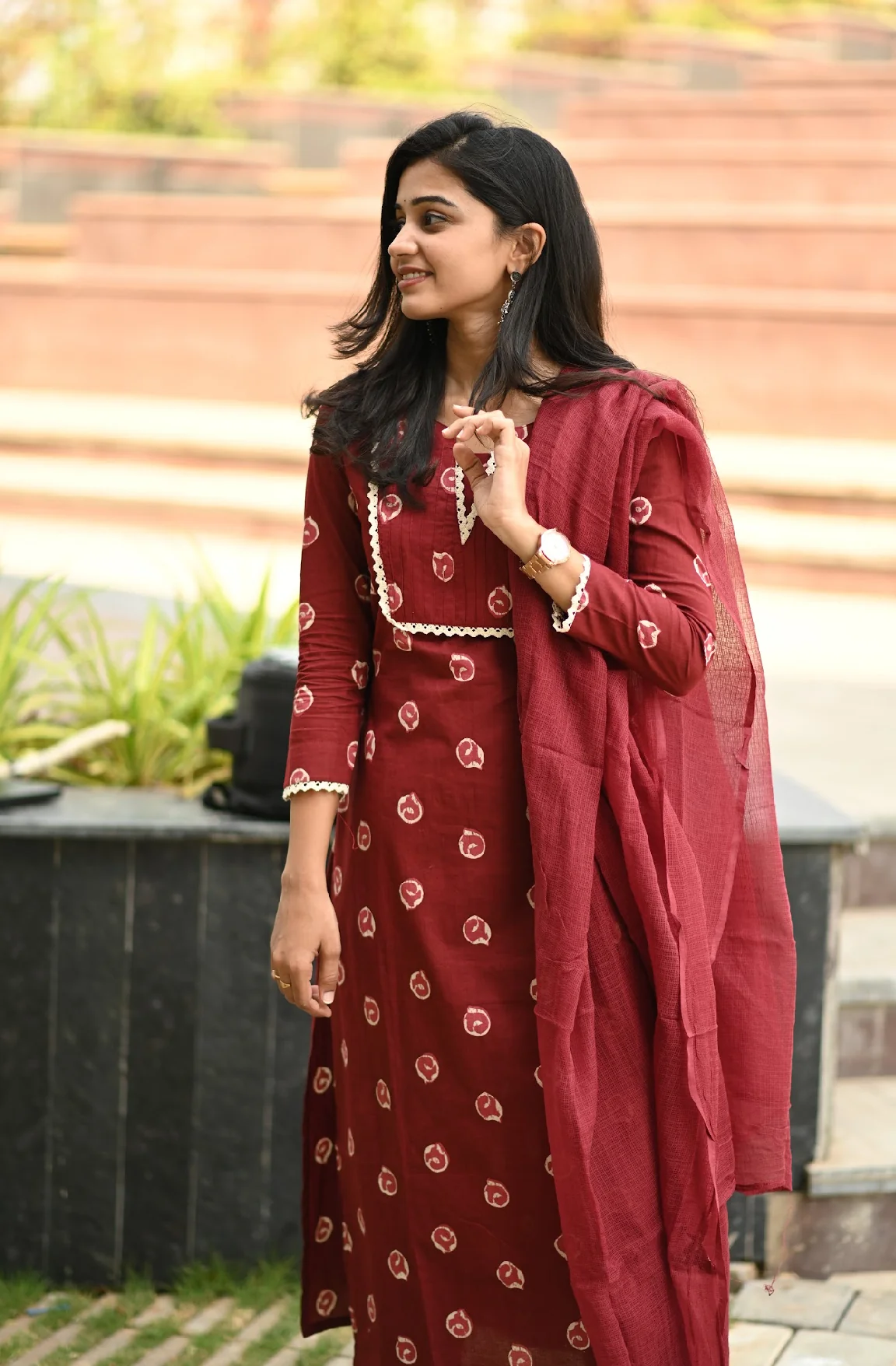 Shravya-Maroon kota - Image 7