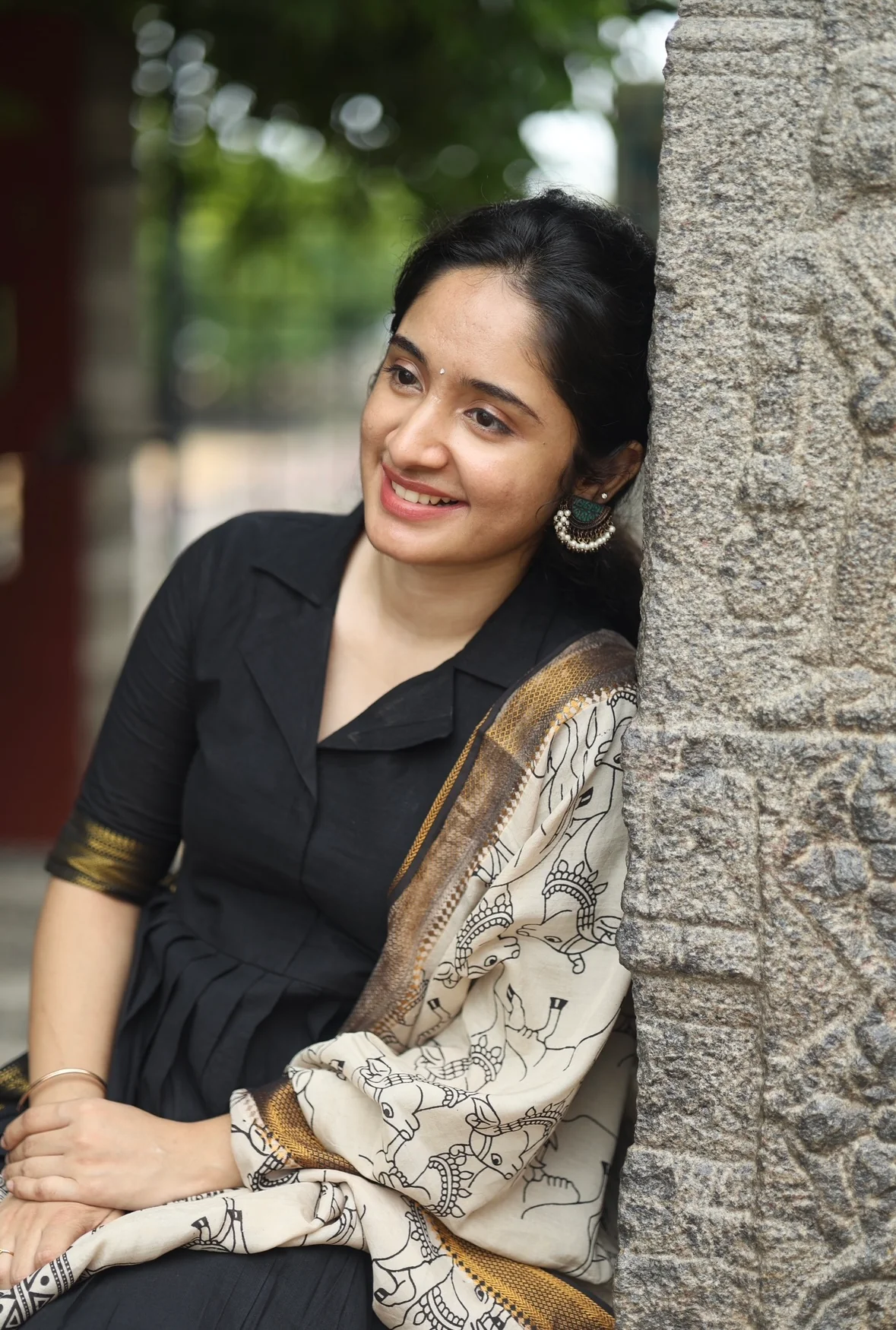 SUBATHRA(Black)with silk dupatta