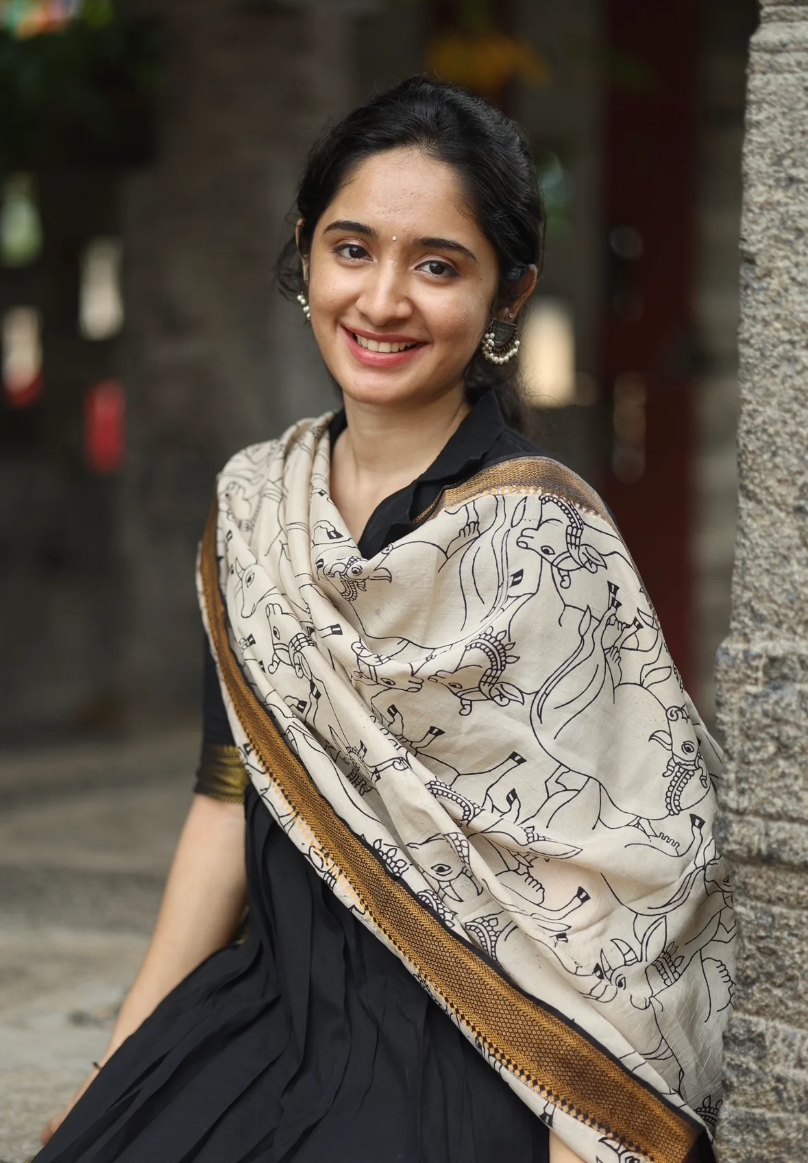 SUBATHRA(Black)with silk dupatta - Image 3