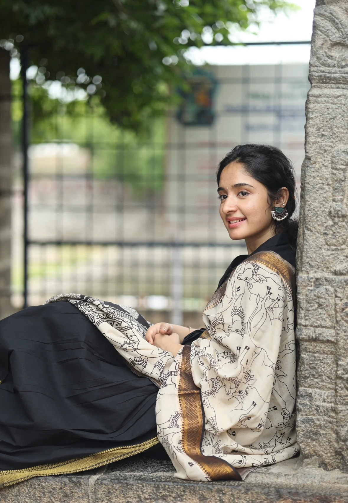 SUBATHRA(Black)with silk dupatta - Image 4