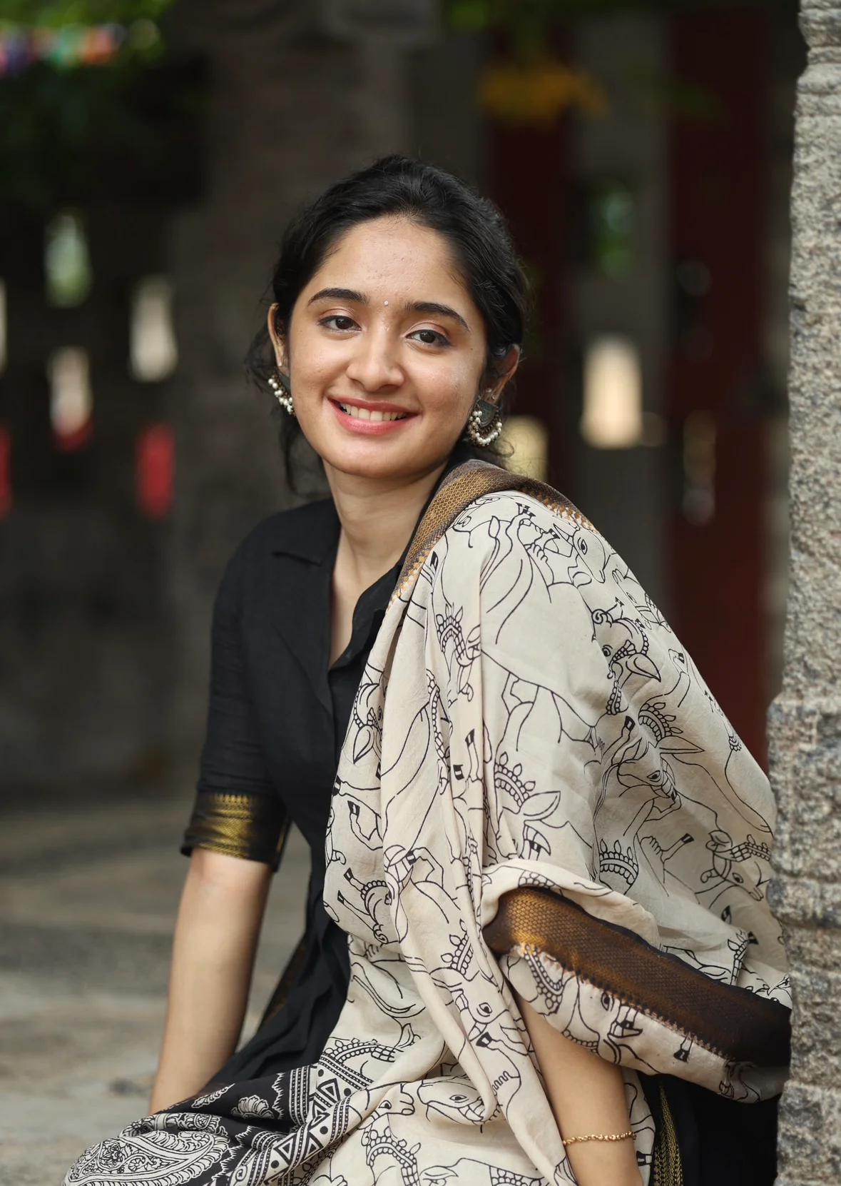SUBATHRA(Black)with silk dupatta - Image 5