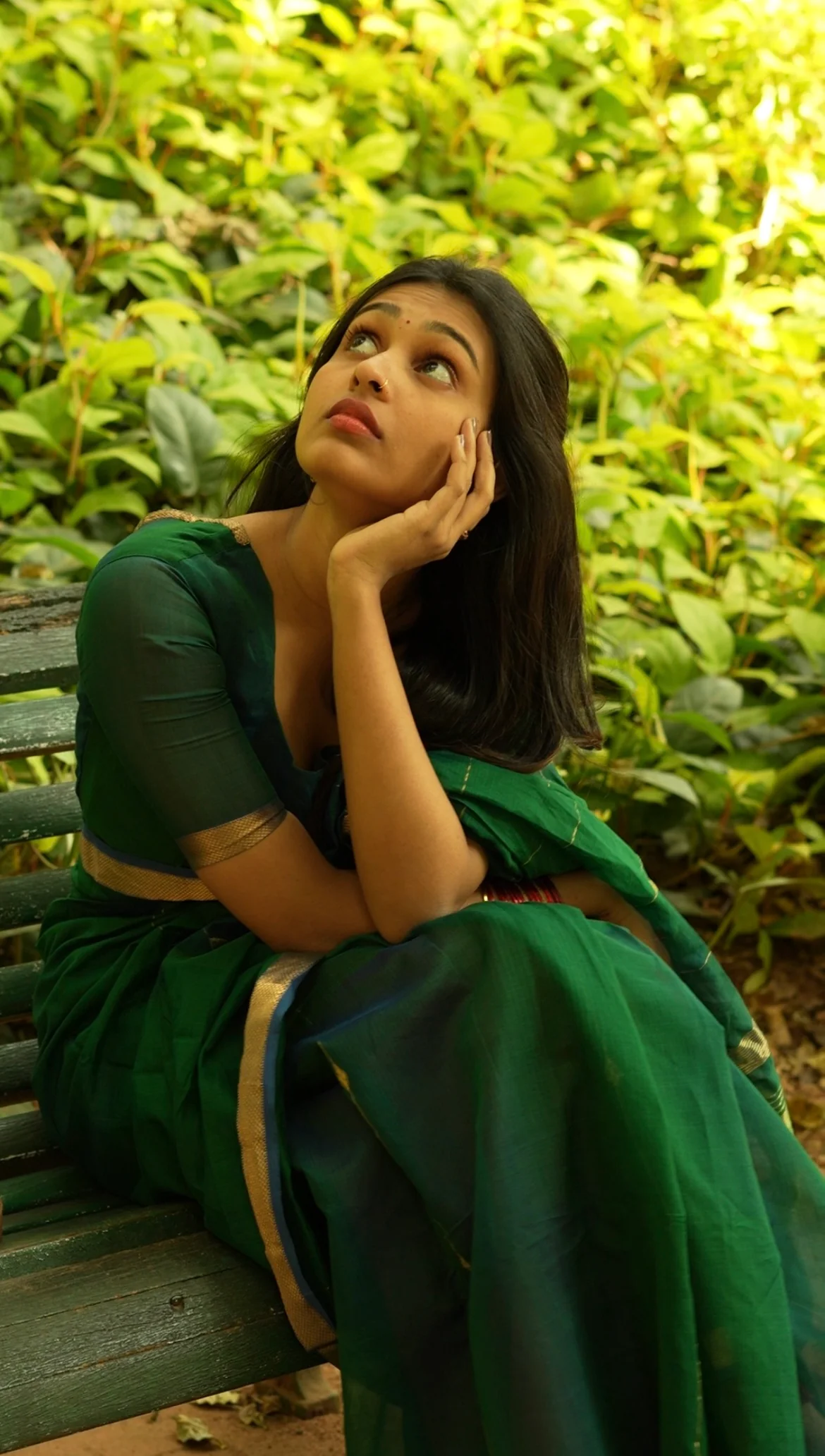 Sundari-Green (Maheshwari silk saree) - Image 4