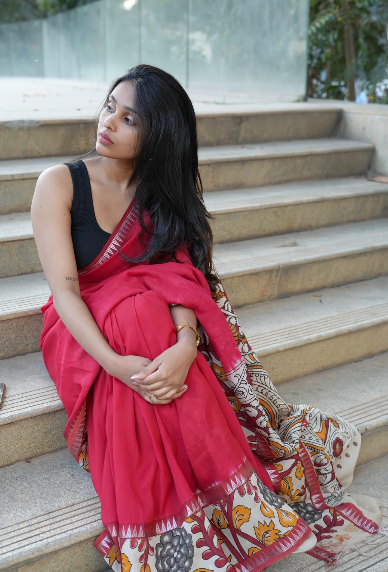 THARANA-Pen kalamkari silk saree - Image 3