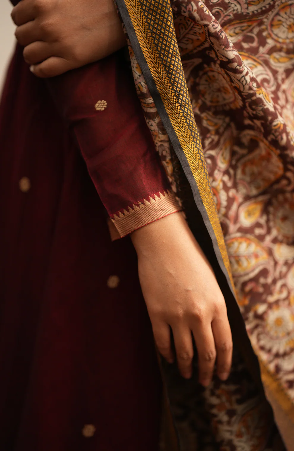 THARIKA (MAROON - KALAMKARI FUSION ANARKALI) - Image 7