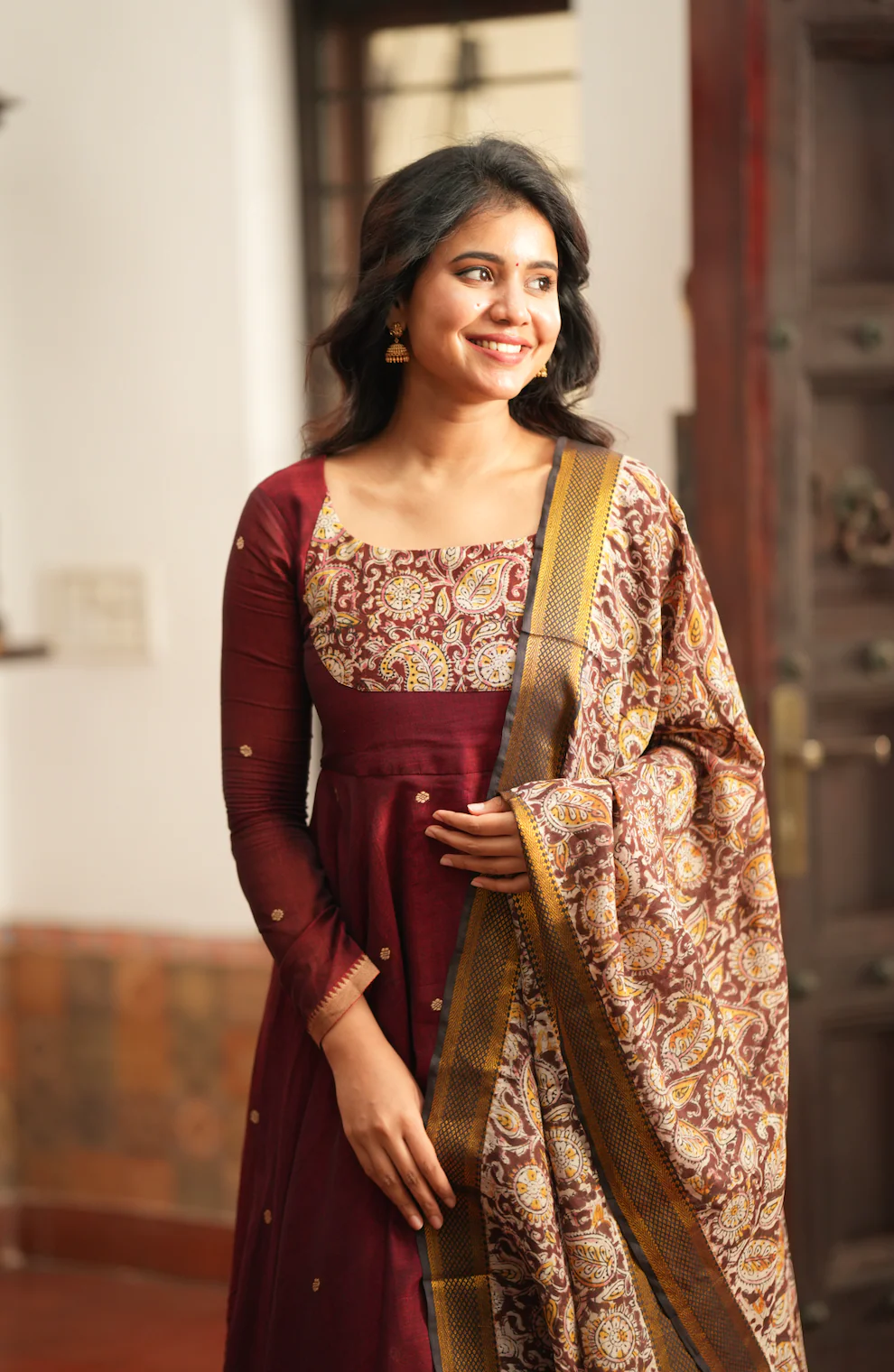 THARIKA (MAROON - KALAMKARI FUSION ANARKALI) - Image 8