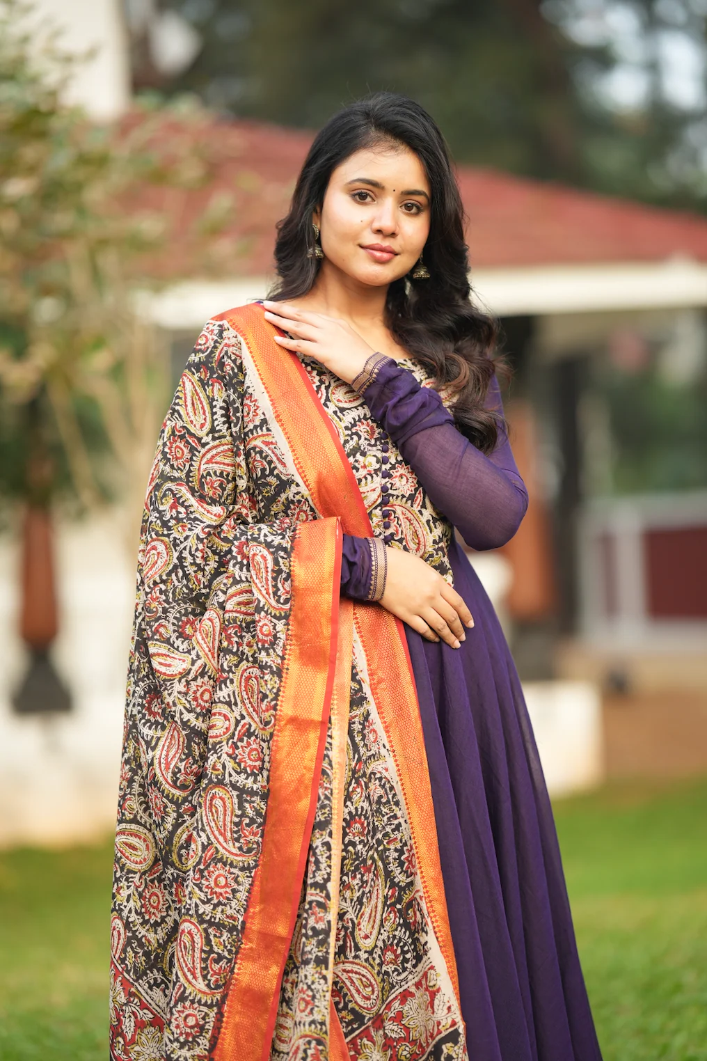 THARIKA (VIOLET KALAMKARI ANARKALI) - Image 4