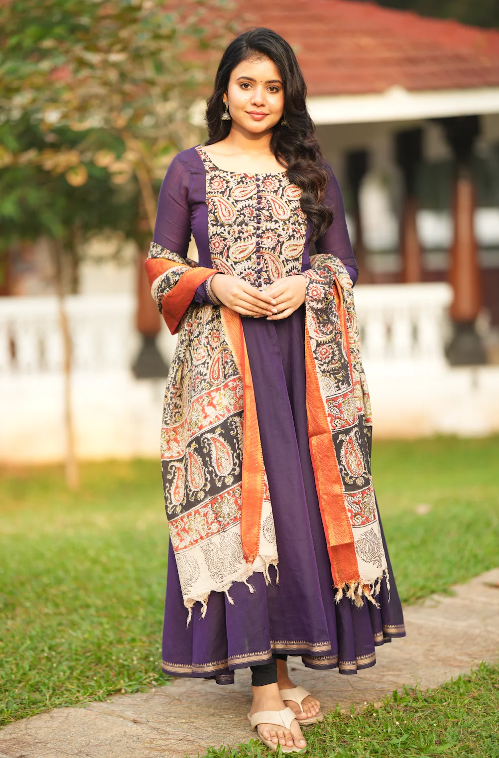 THARIKA (VIOLET KALAMKARI ANARKALI) - Image 5
