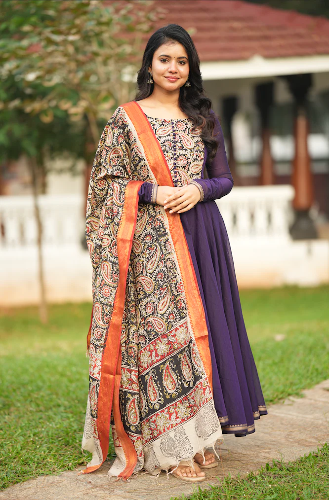 THARIKA (VIOLET KALAMKARI ANARKALI) - Image 6