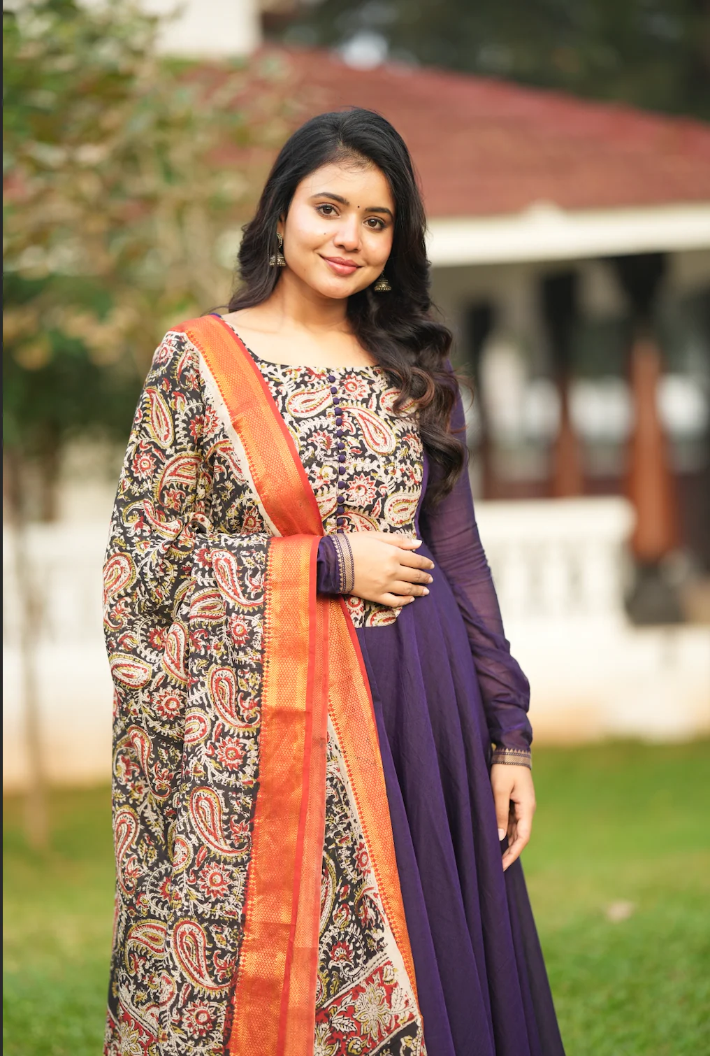 THARIKA (VIOLET KALAMKARI ANARKALI) - Image 7