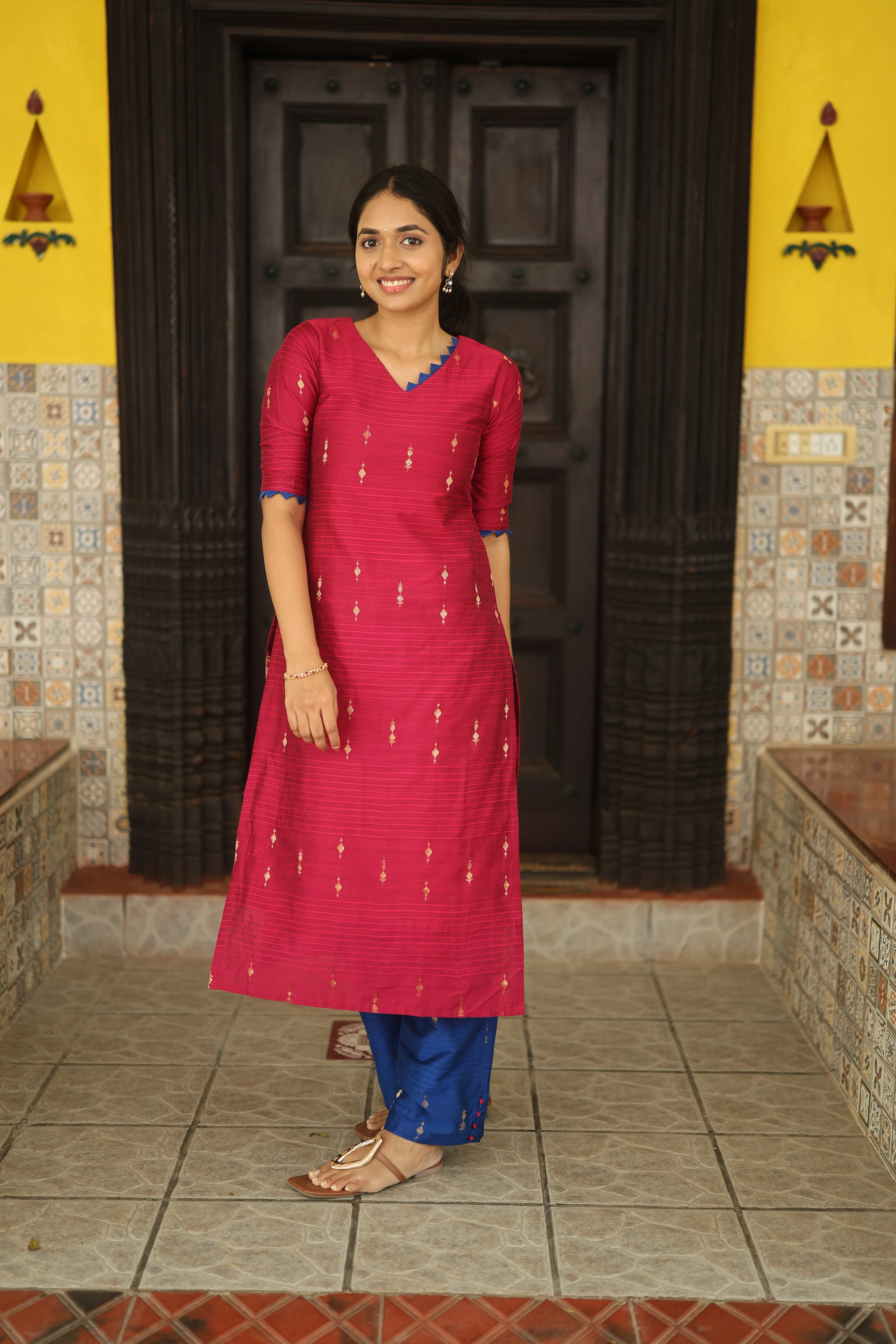 Yashodha-PINK+BLUE - Image 8