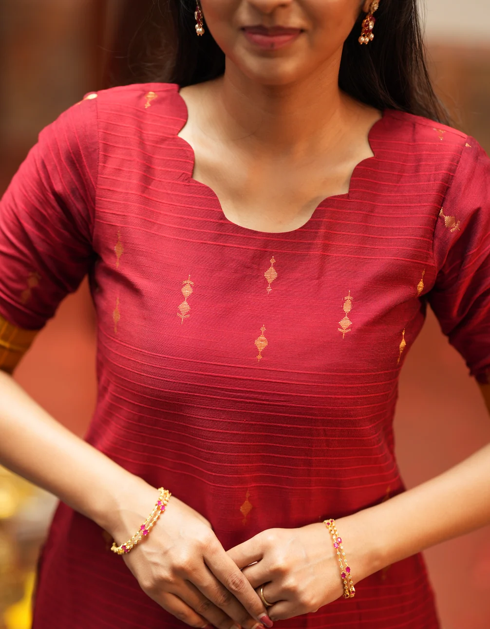 Yashodha-RED WITH MUSTARD - Image 3