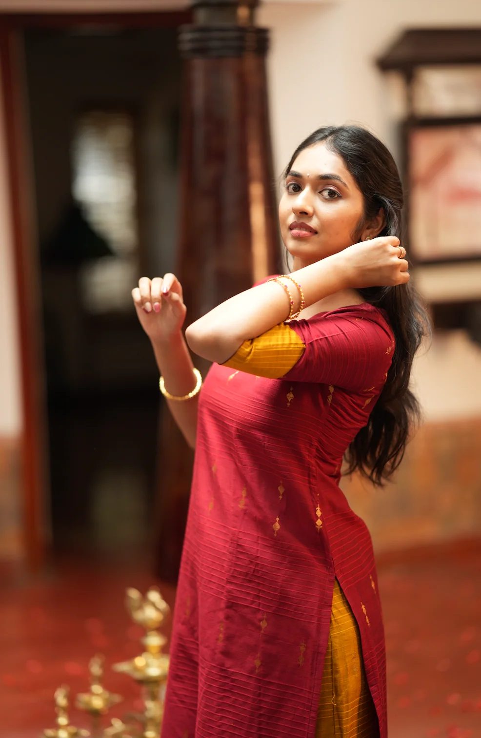 Yashodha-RED WITH MUSTARD - Image 6