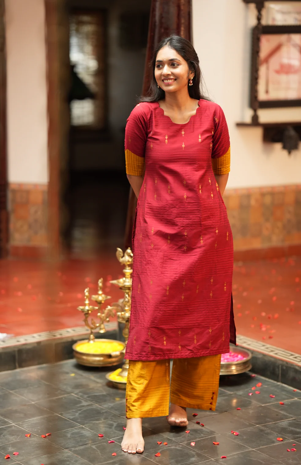 Yashodha-RED WITH MUSTARD - Image 8